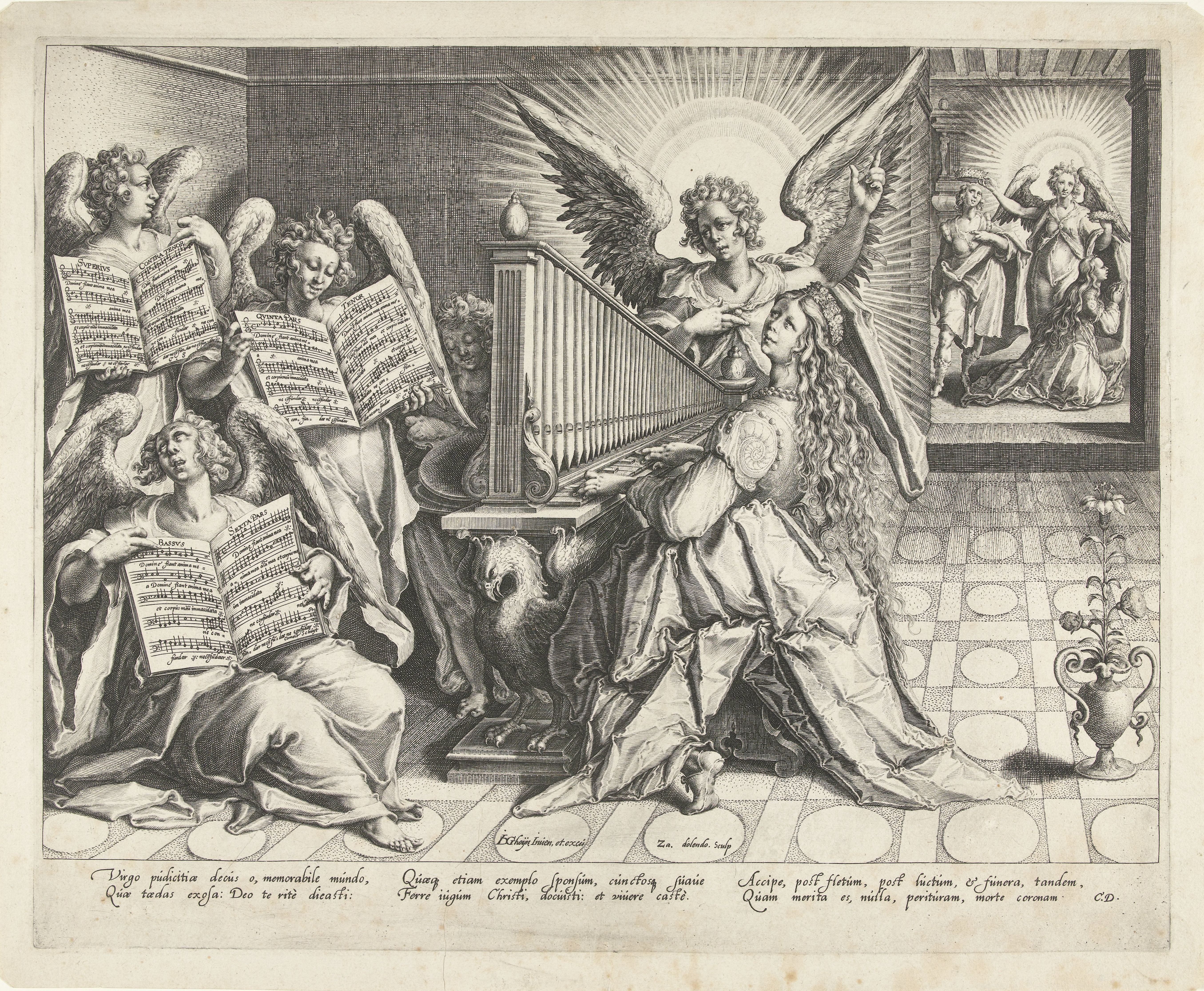 De H. Cecilia aan het orgel