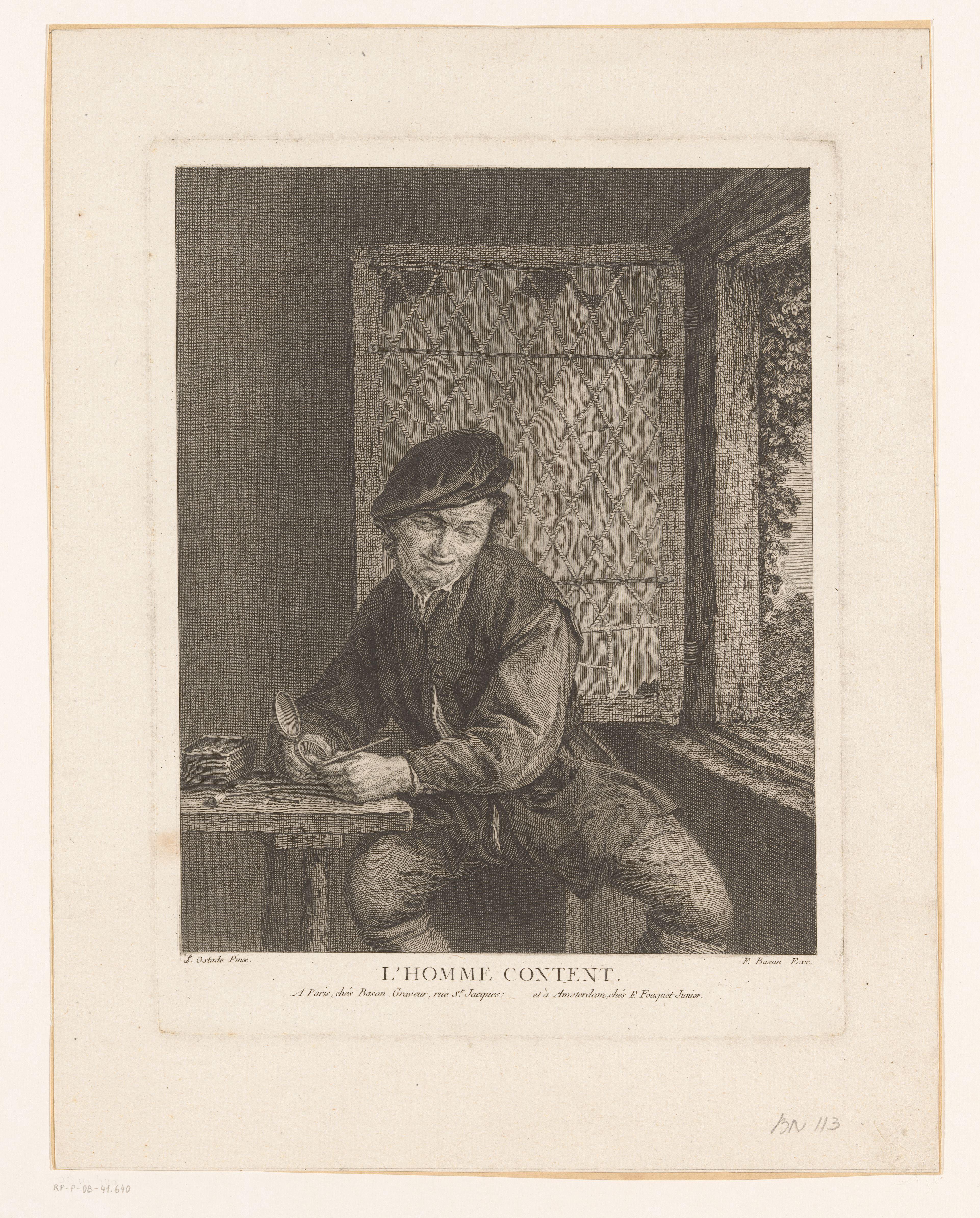 Man met rookgerei