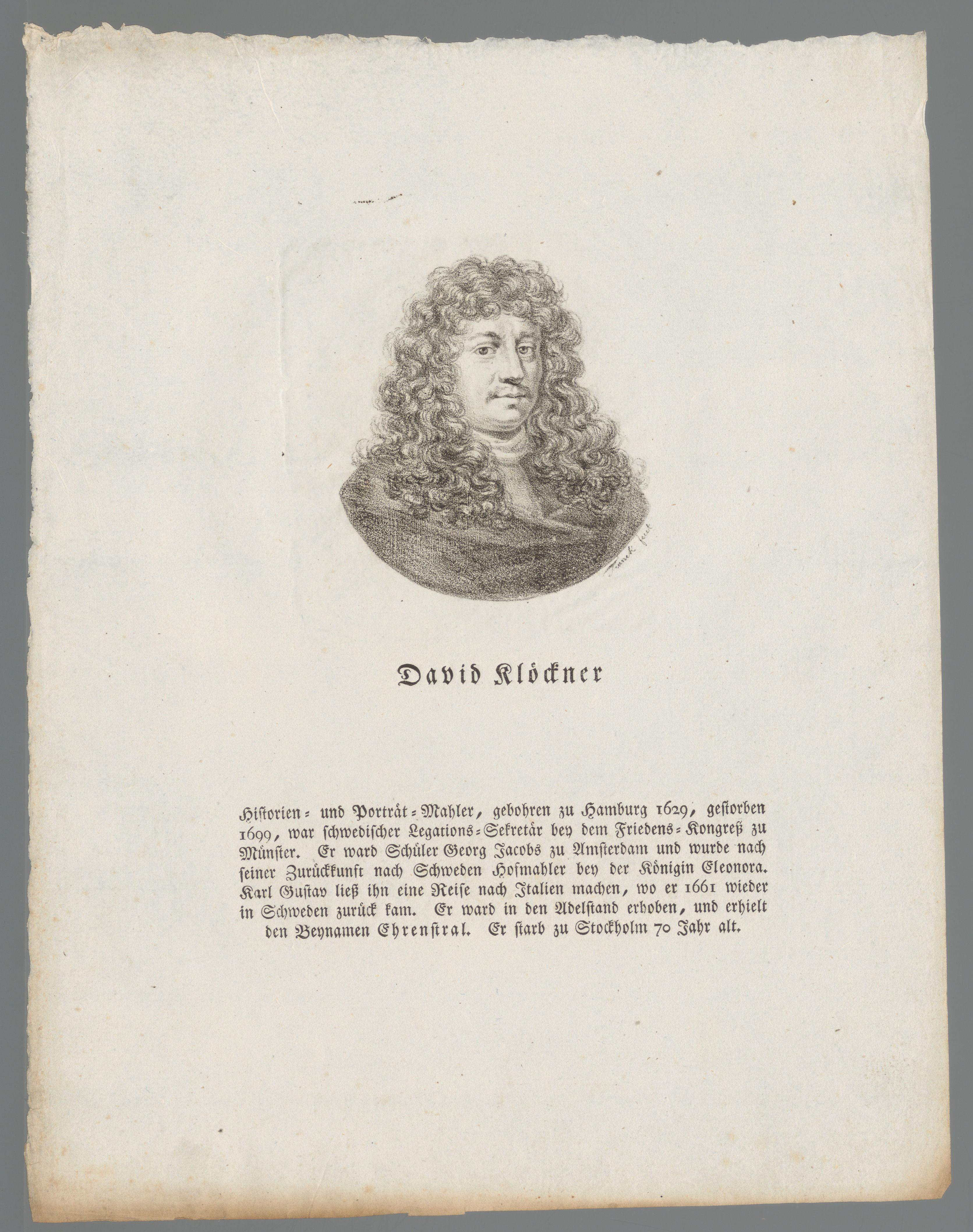 Portret van David Ehrenstrahl