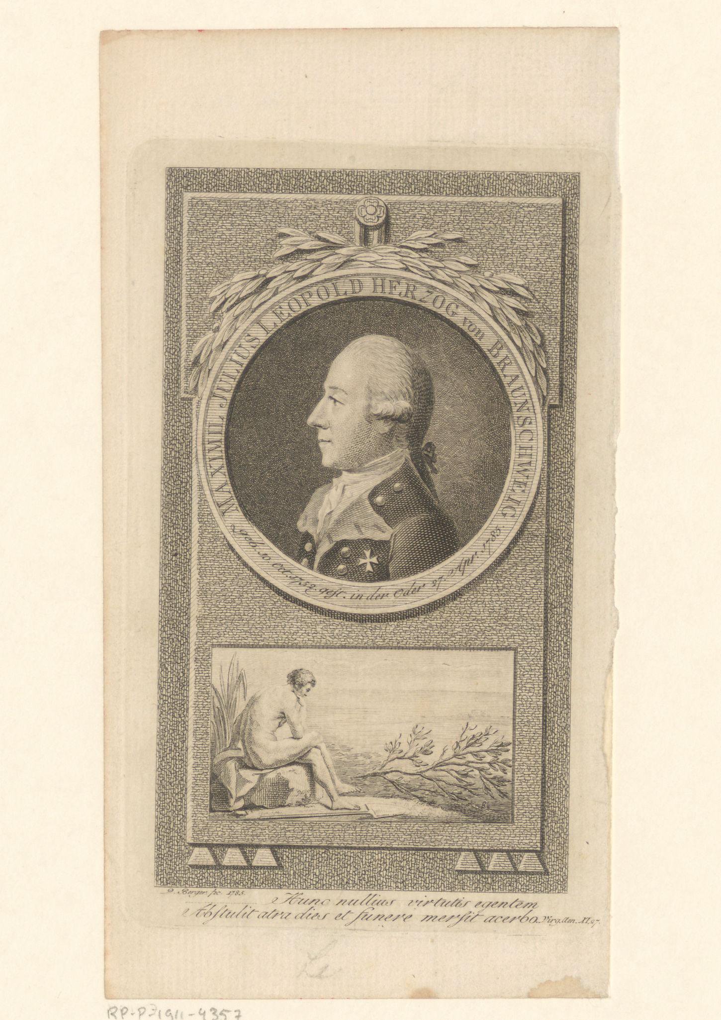 Portret van Maximilian Julius Leopold von Braunschweig-Wolfenbüttel