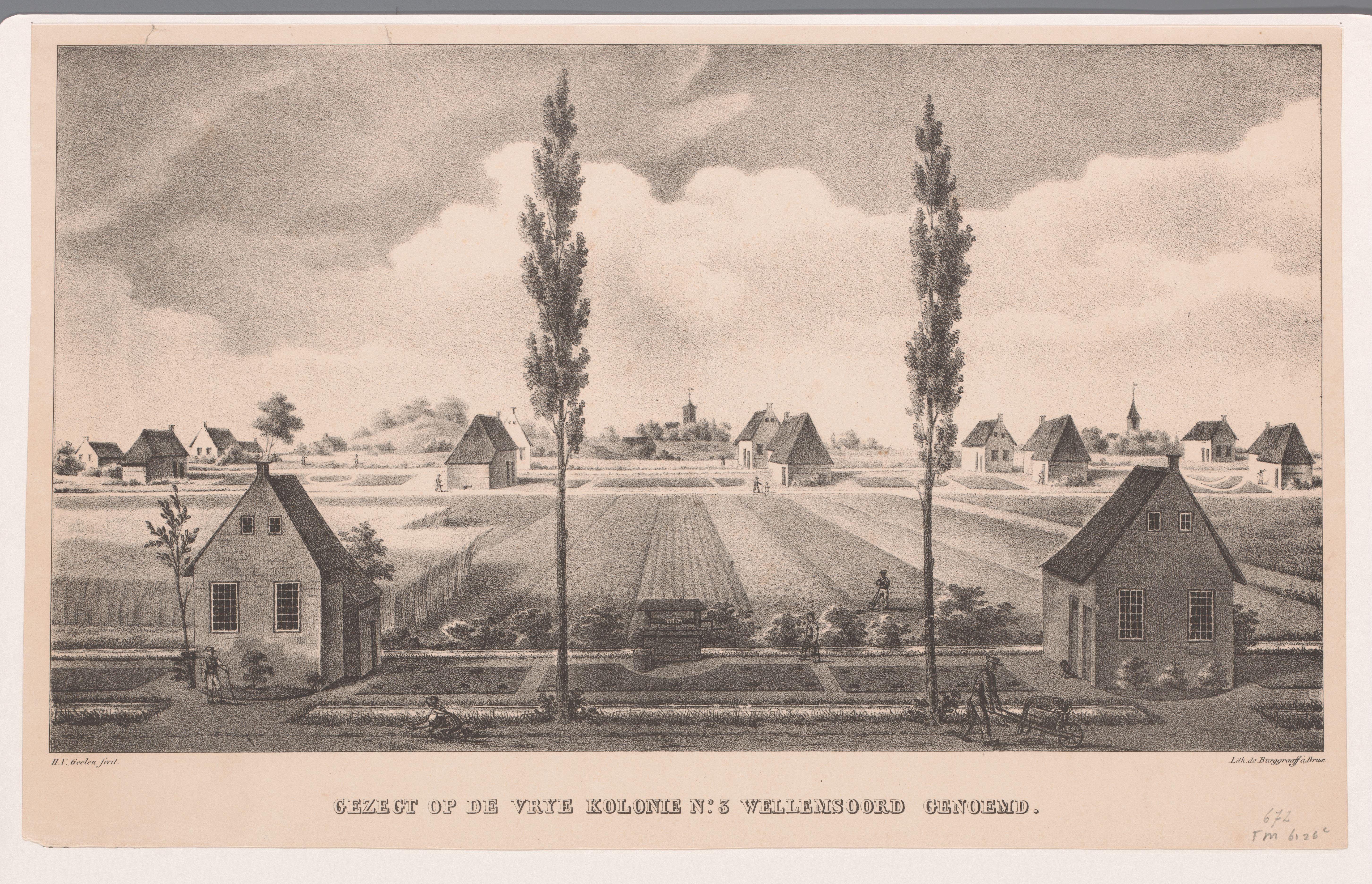 Willemsoord als kolonie door de Maatschappij van Weldadigheid gesticht, 1820