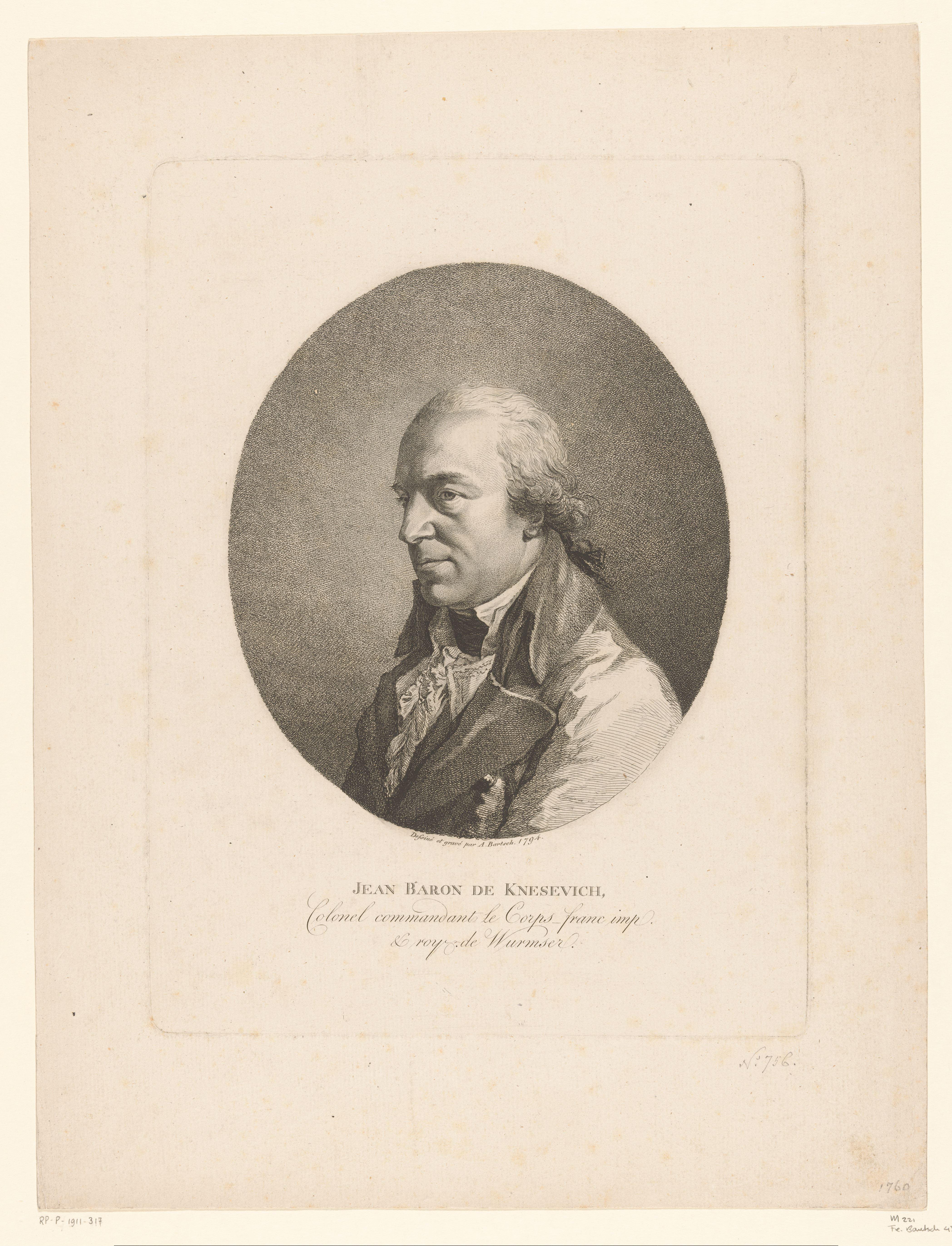 Portret van Johann Knesevich von Szent-Helena