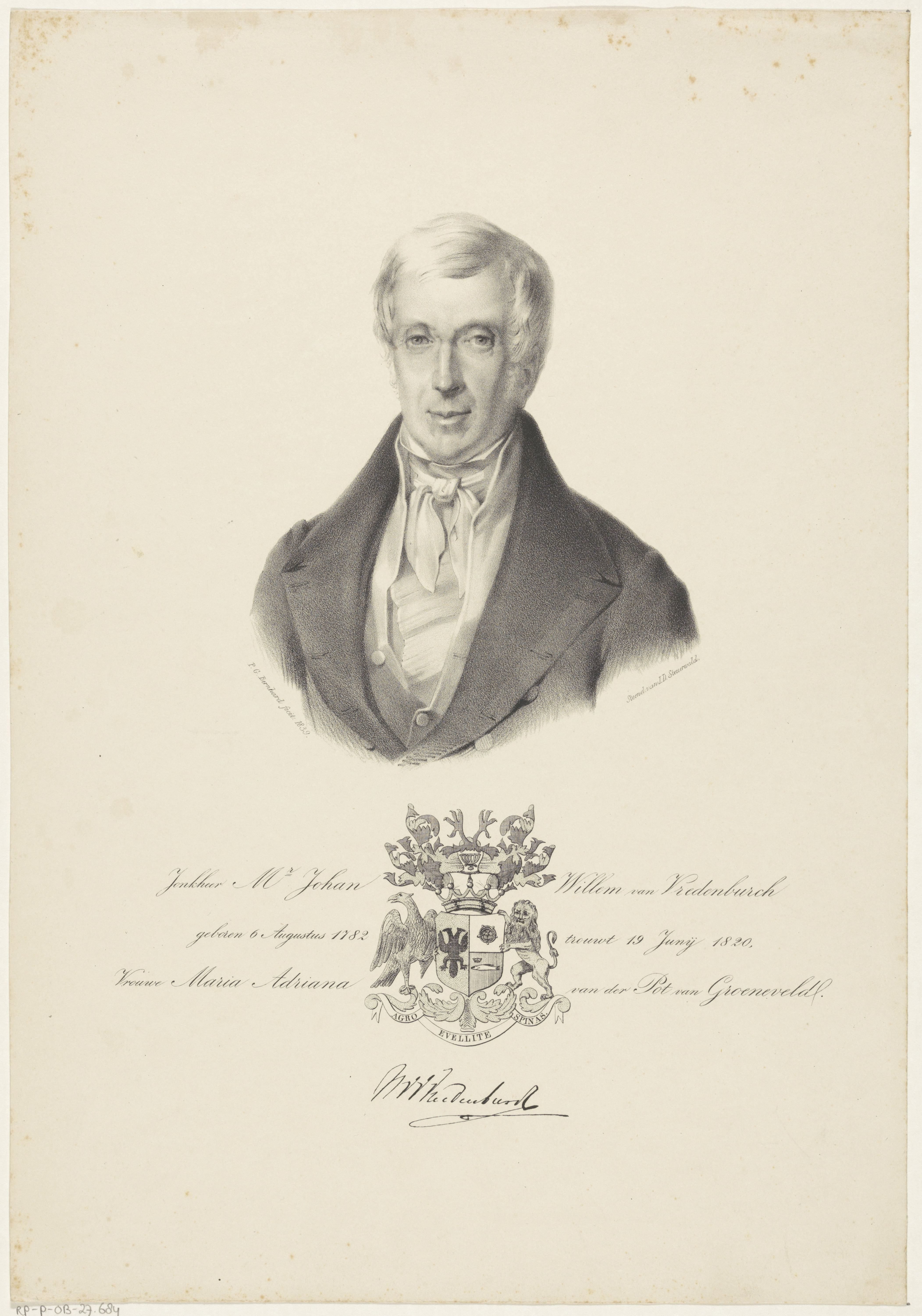 Portret van Johan Willem van Vredenburch