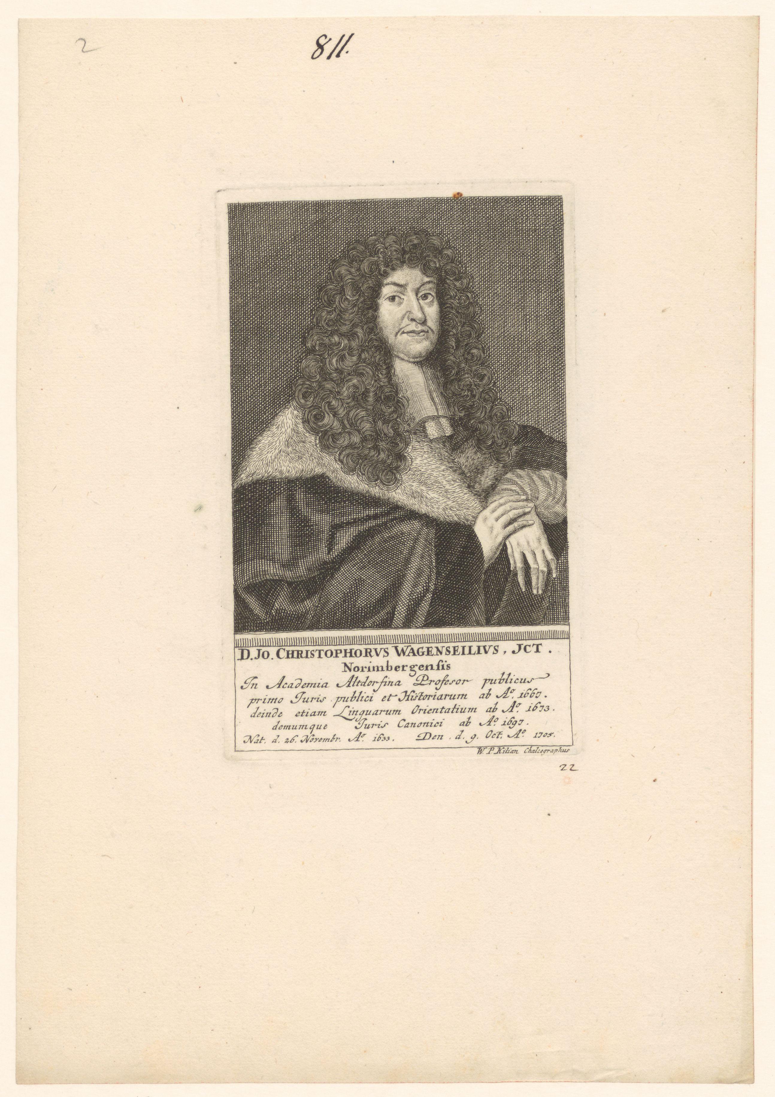 Portret van Johann Christoph Wagenseil