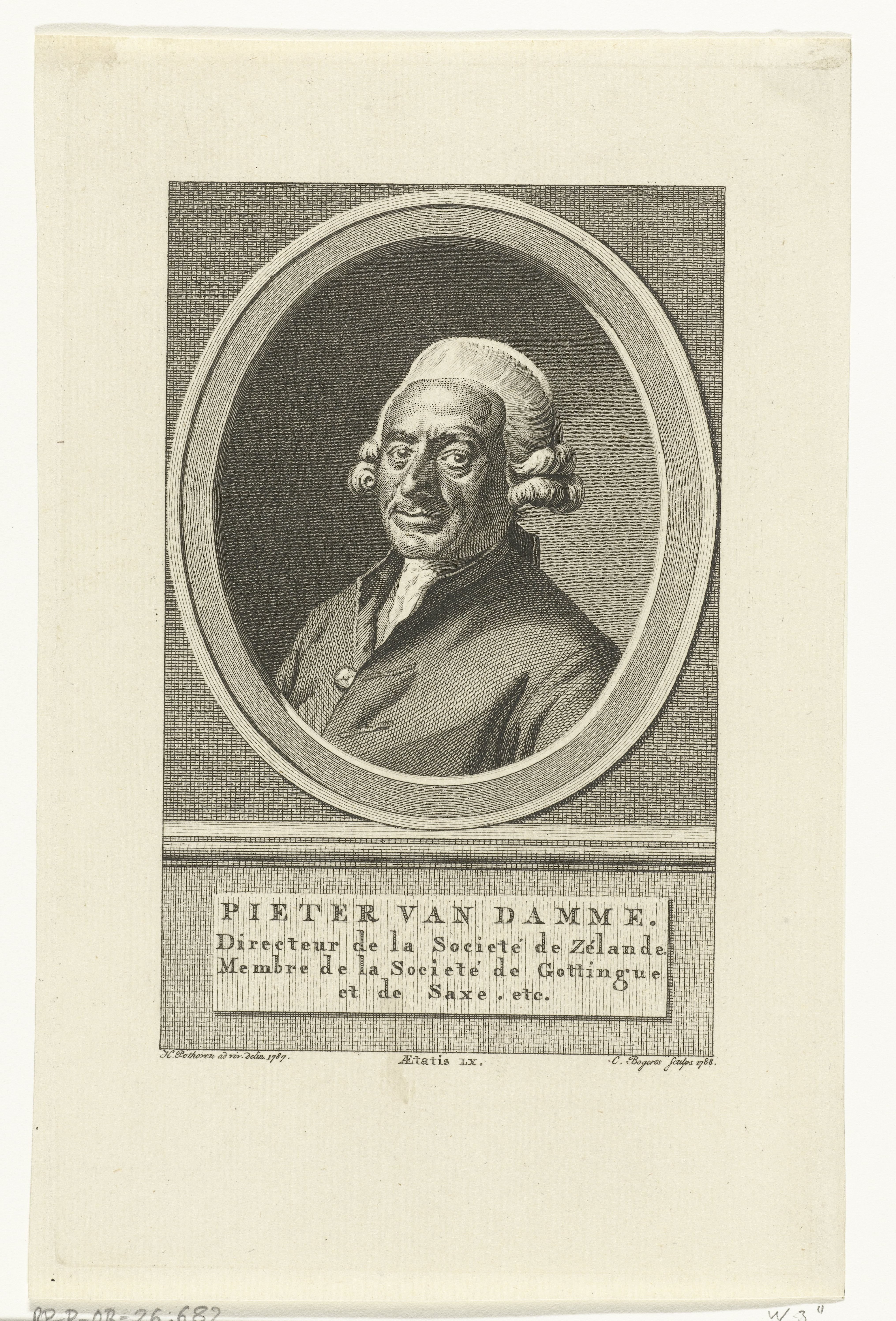 Portret van Pieter van Damme op 60-jarige leeftijd
