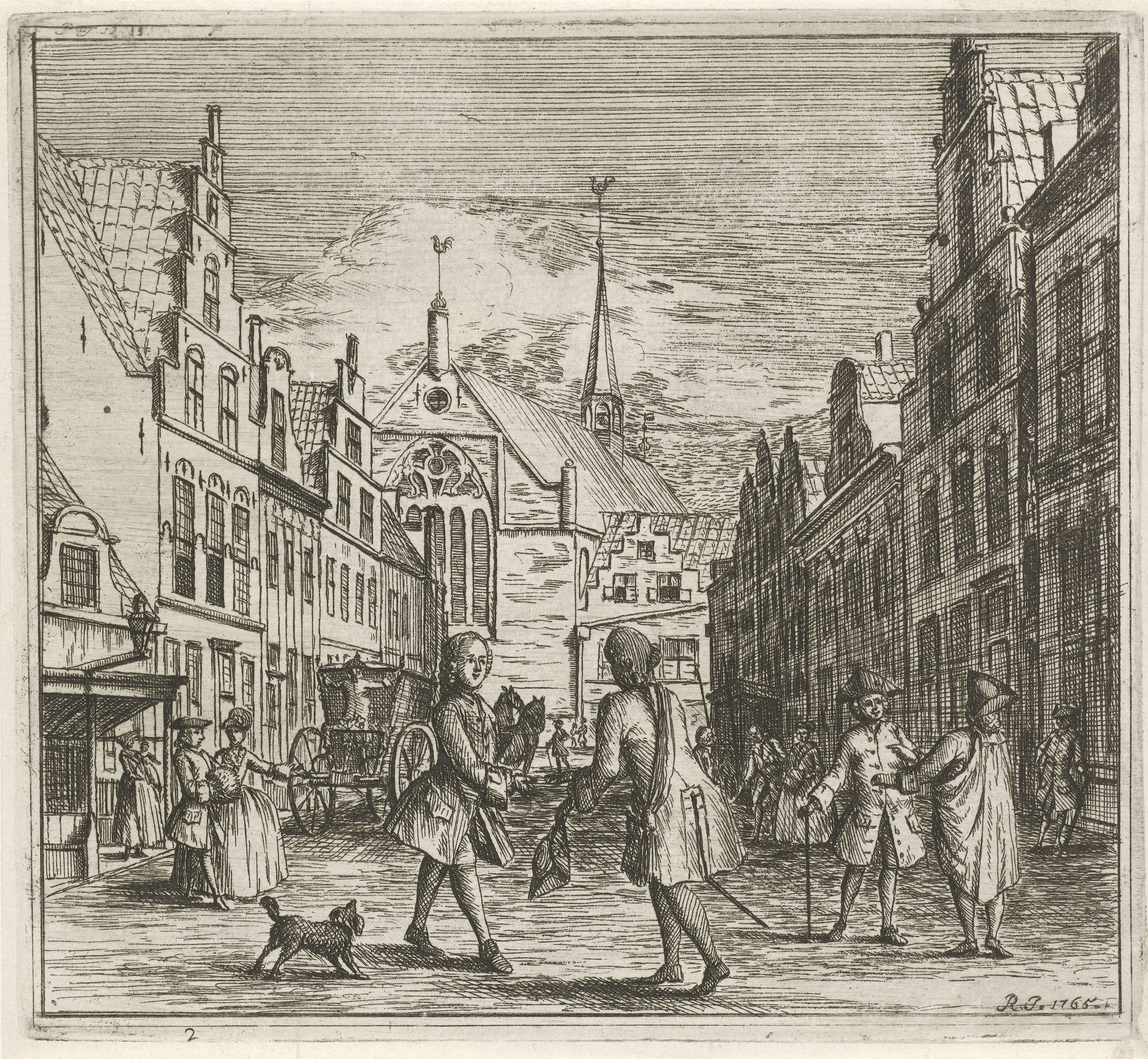 Straat met diverse figuren