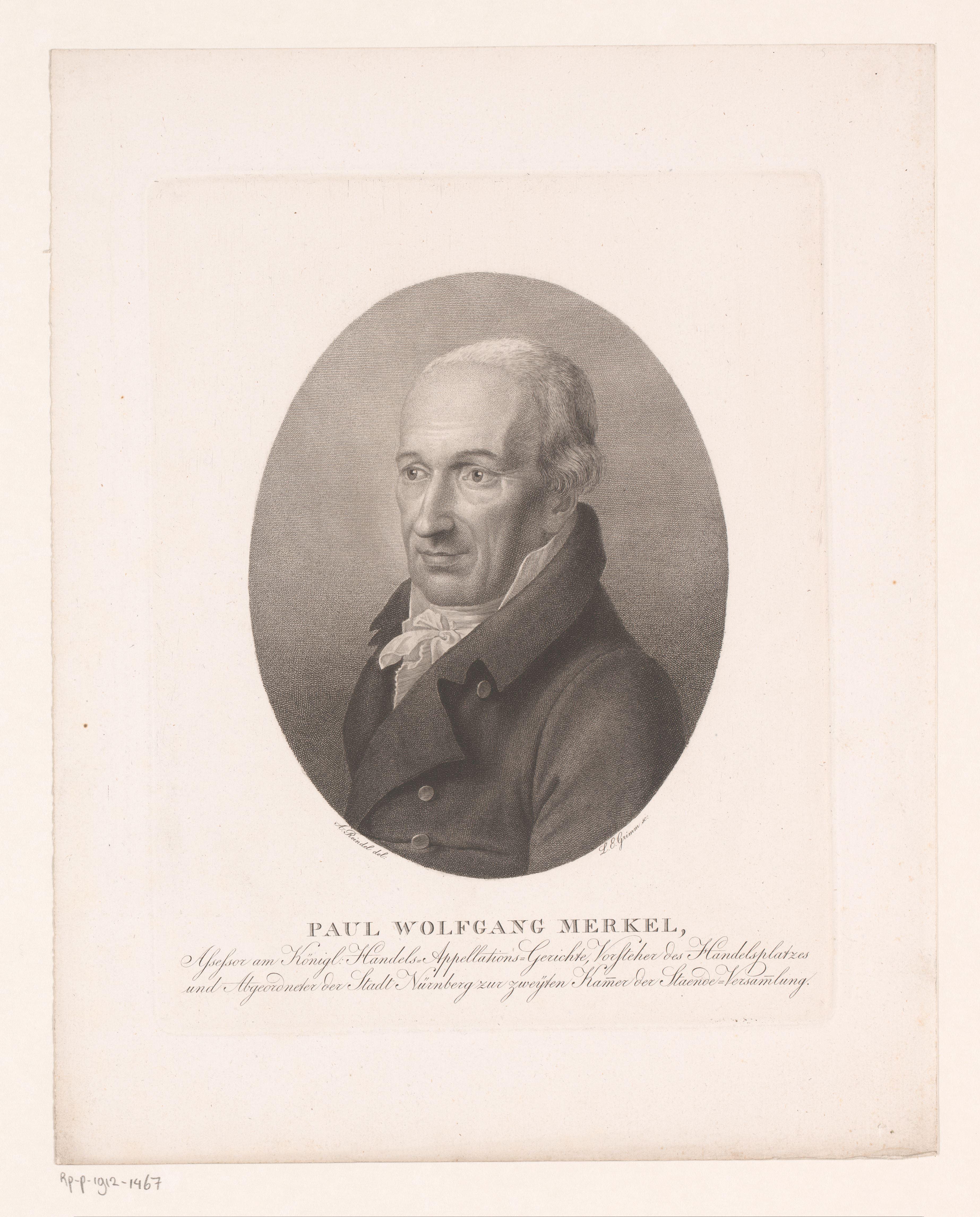 Portret van Paul Wolfgang Merkel