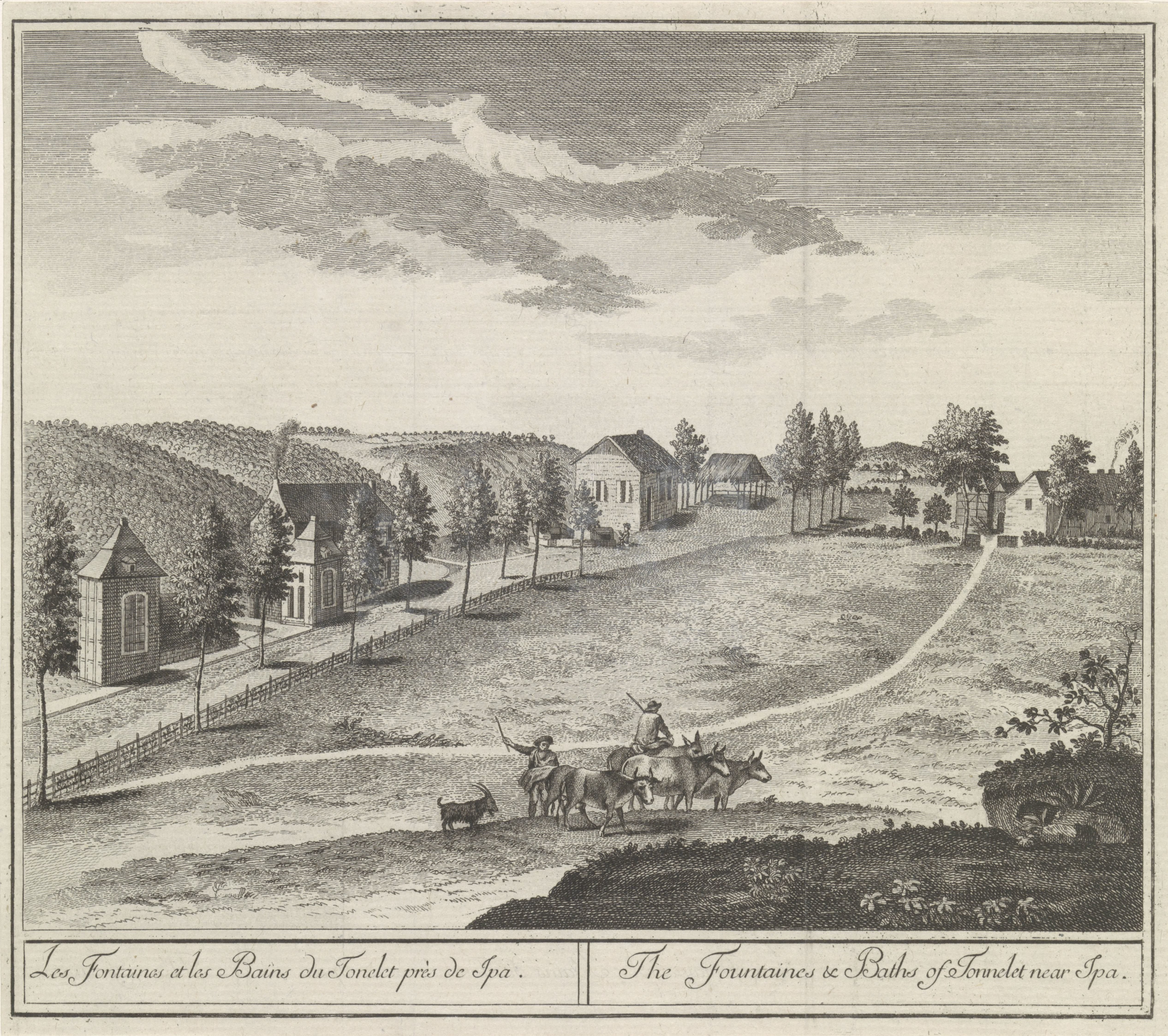 Gezicht op de bron en de baden van Tonnelet