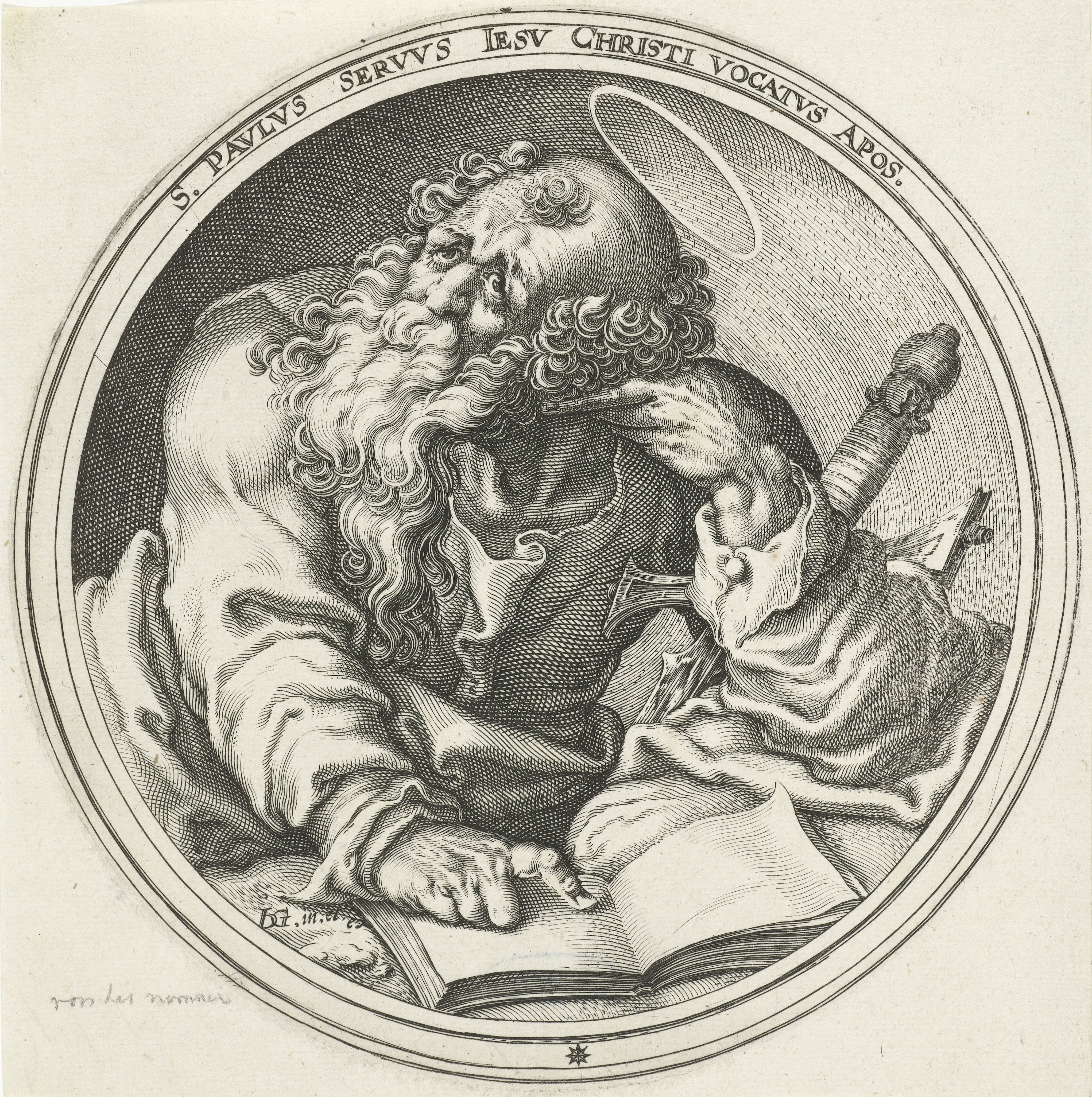 H. Paulus lezend in een boek