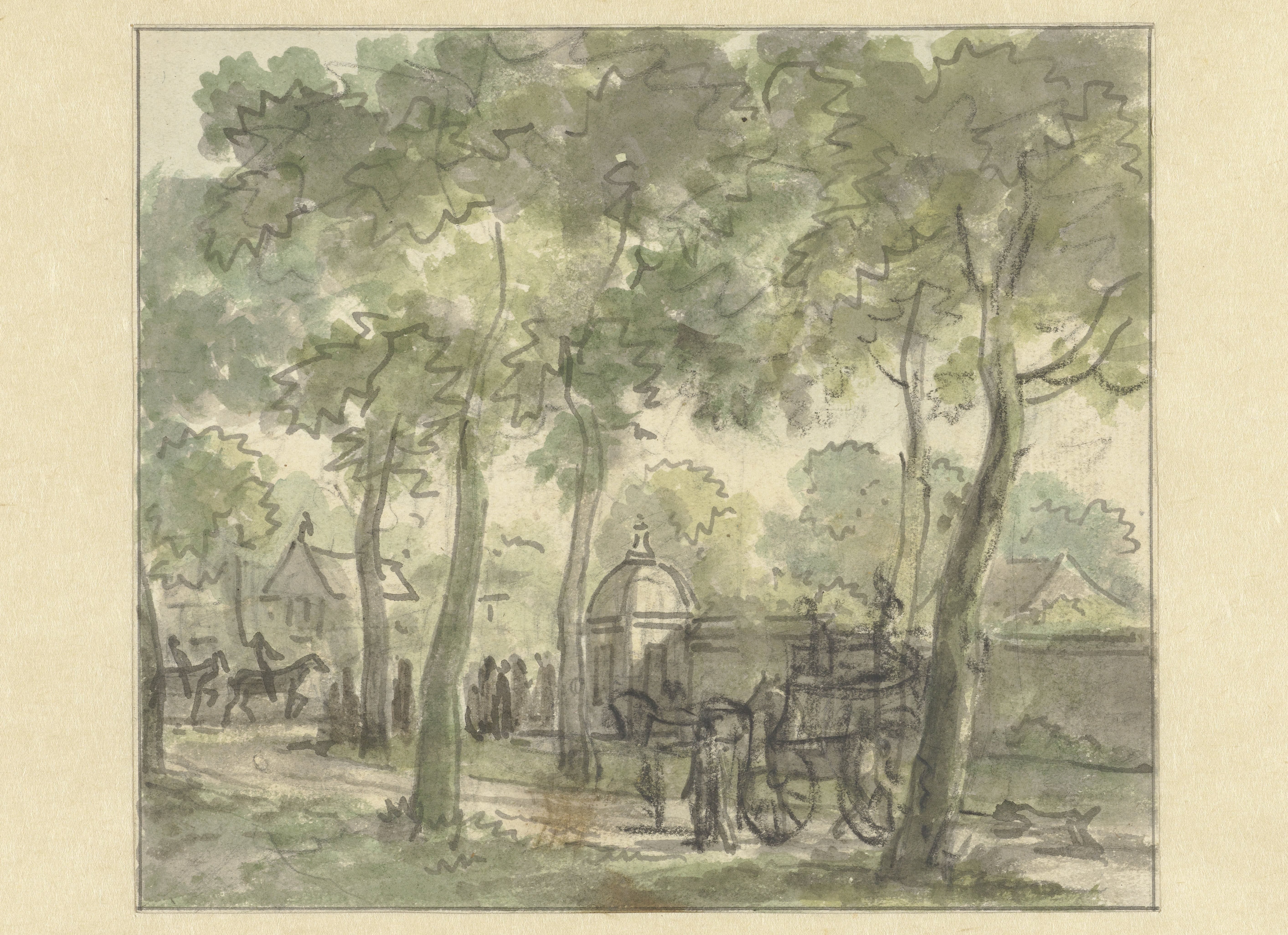 Landweg langs muur met koepel