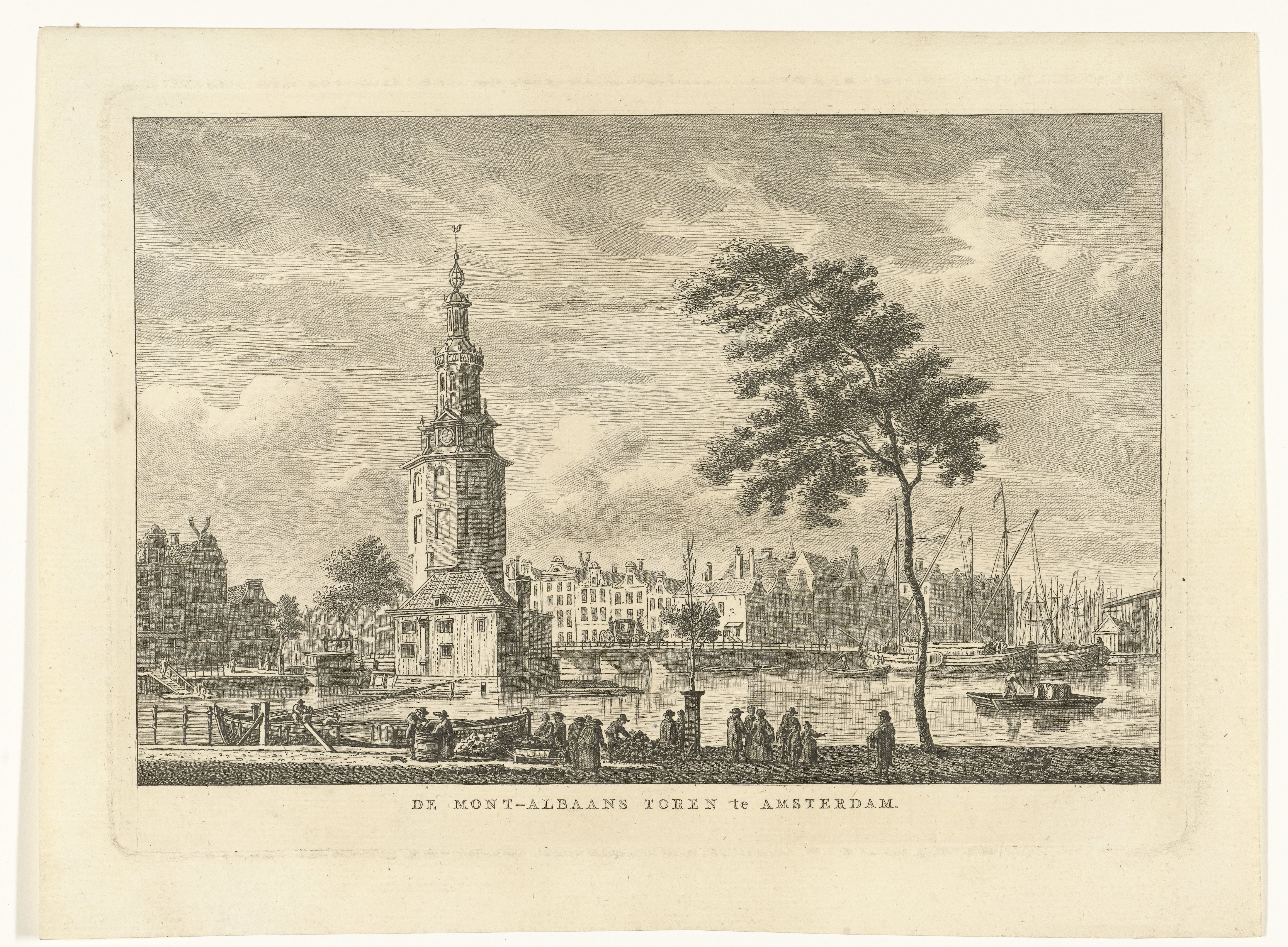 Gezicht op de Montelbaanstoren te Amsterdam