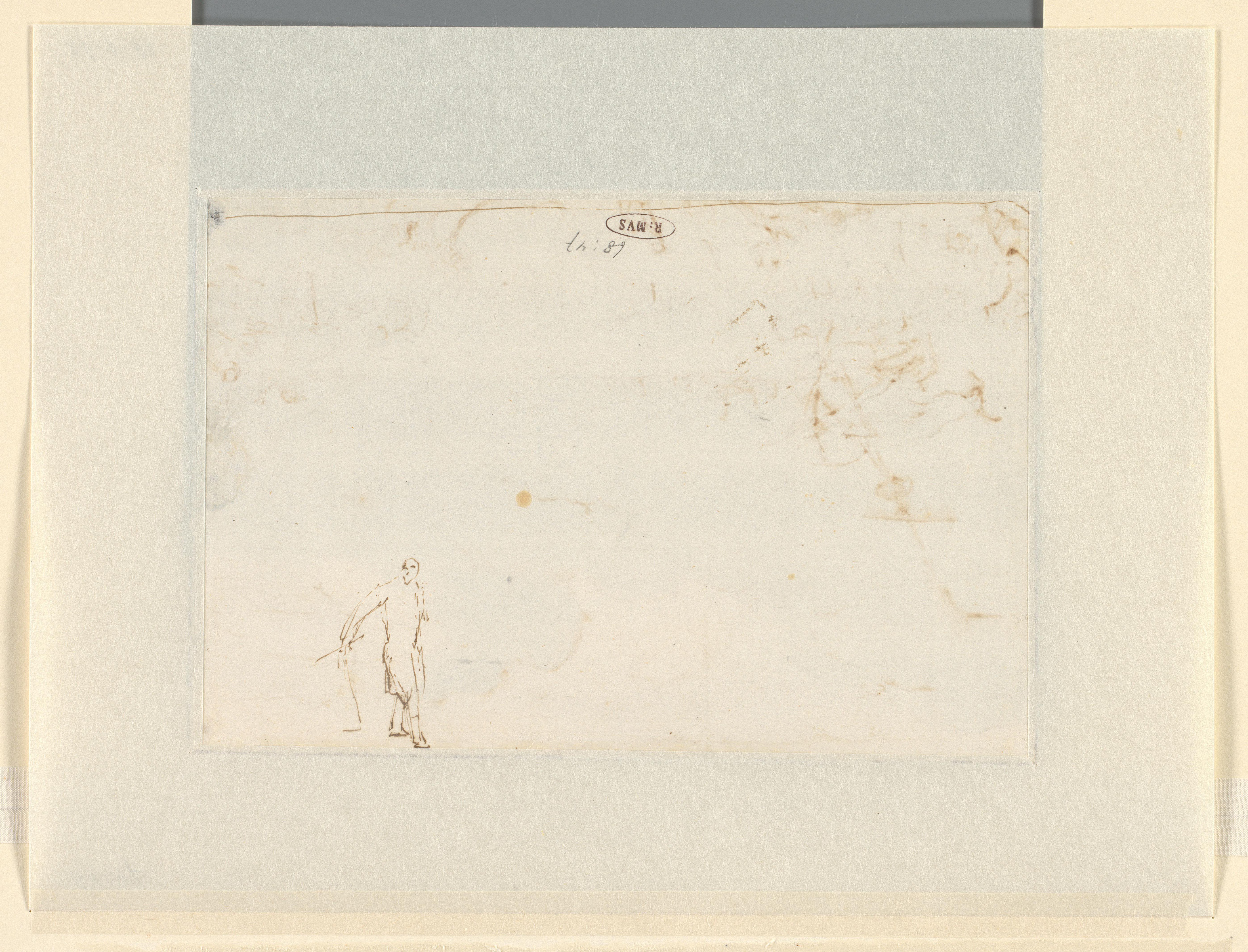 Schets van een staande man