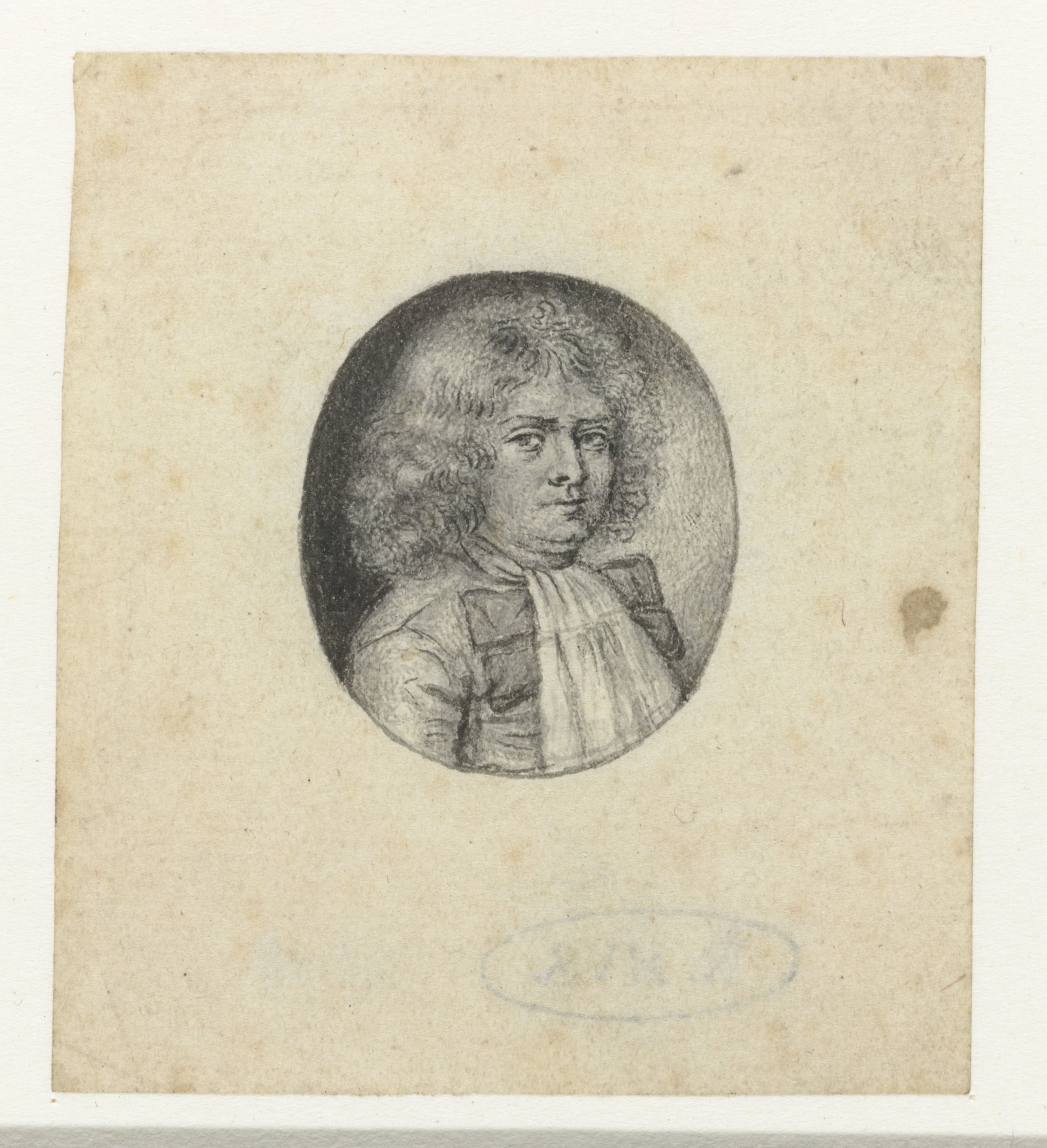 Portret van een heer, naar rechts, in een ovaal