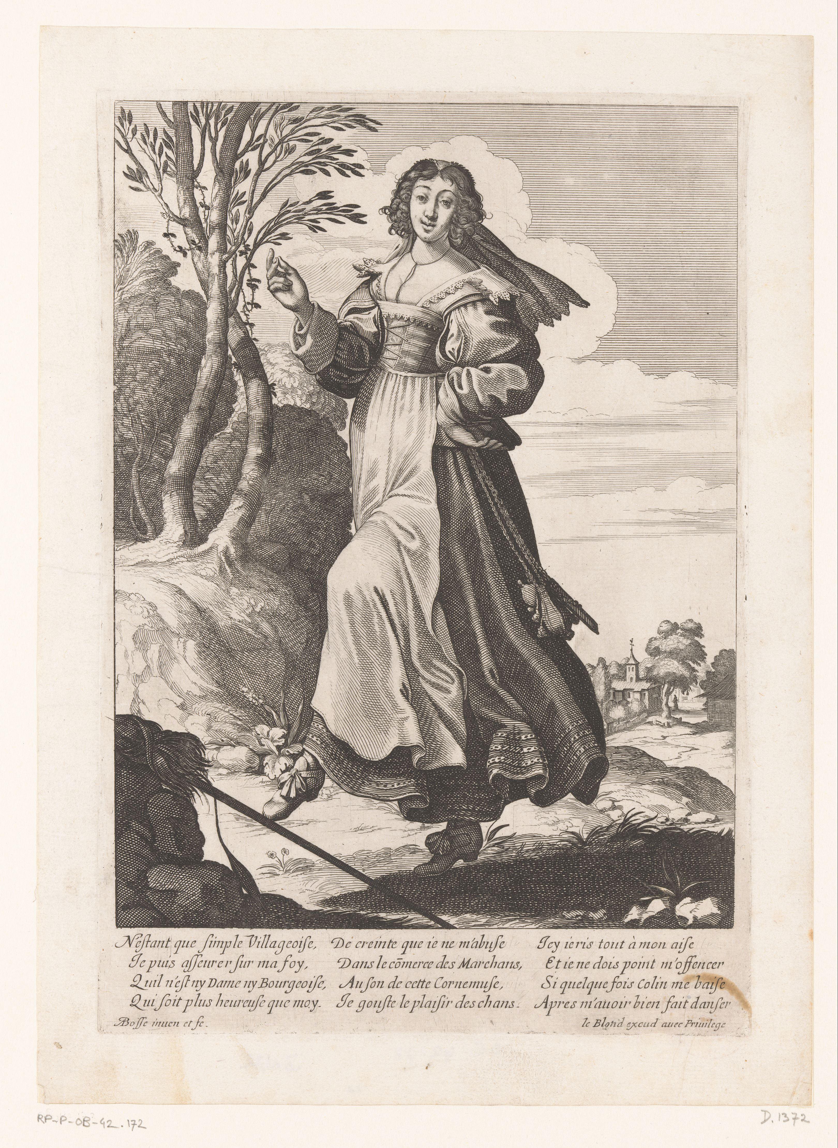 Dansende vrouw in een landschap