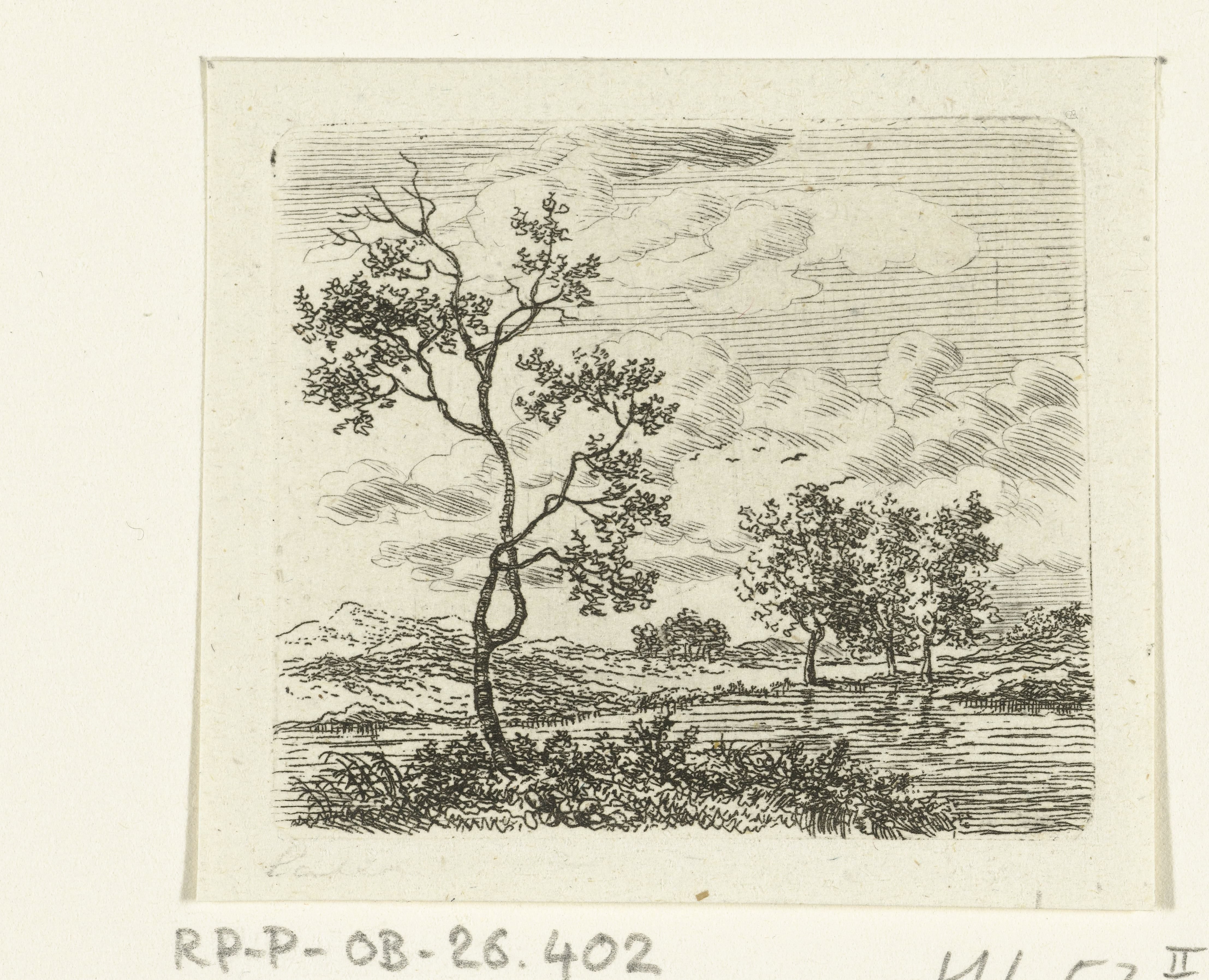 Rivierlandschap met bomen
