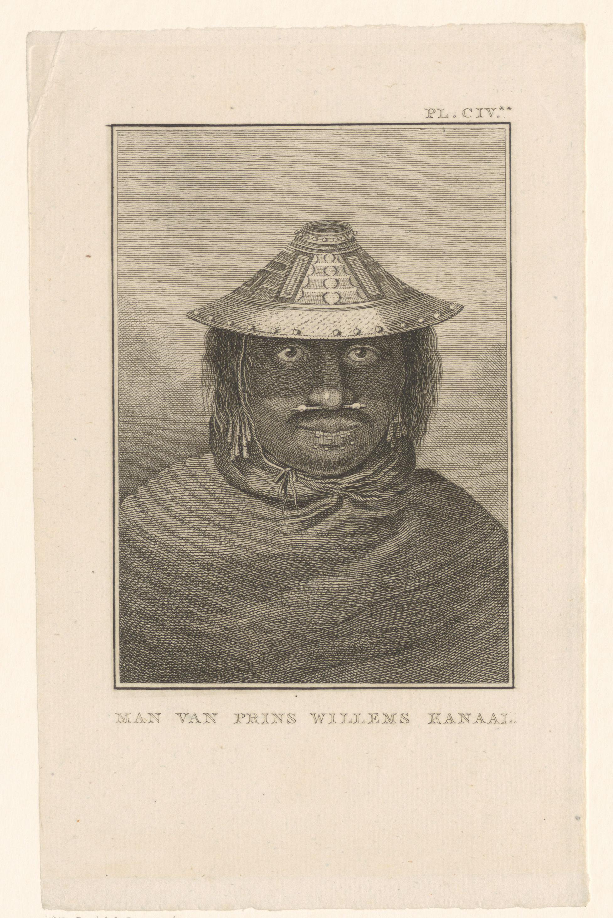 Portret van een onbekende man afkomstig van het Prins Willems-eiland