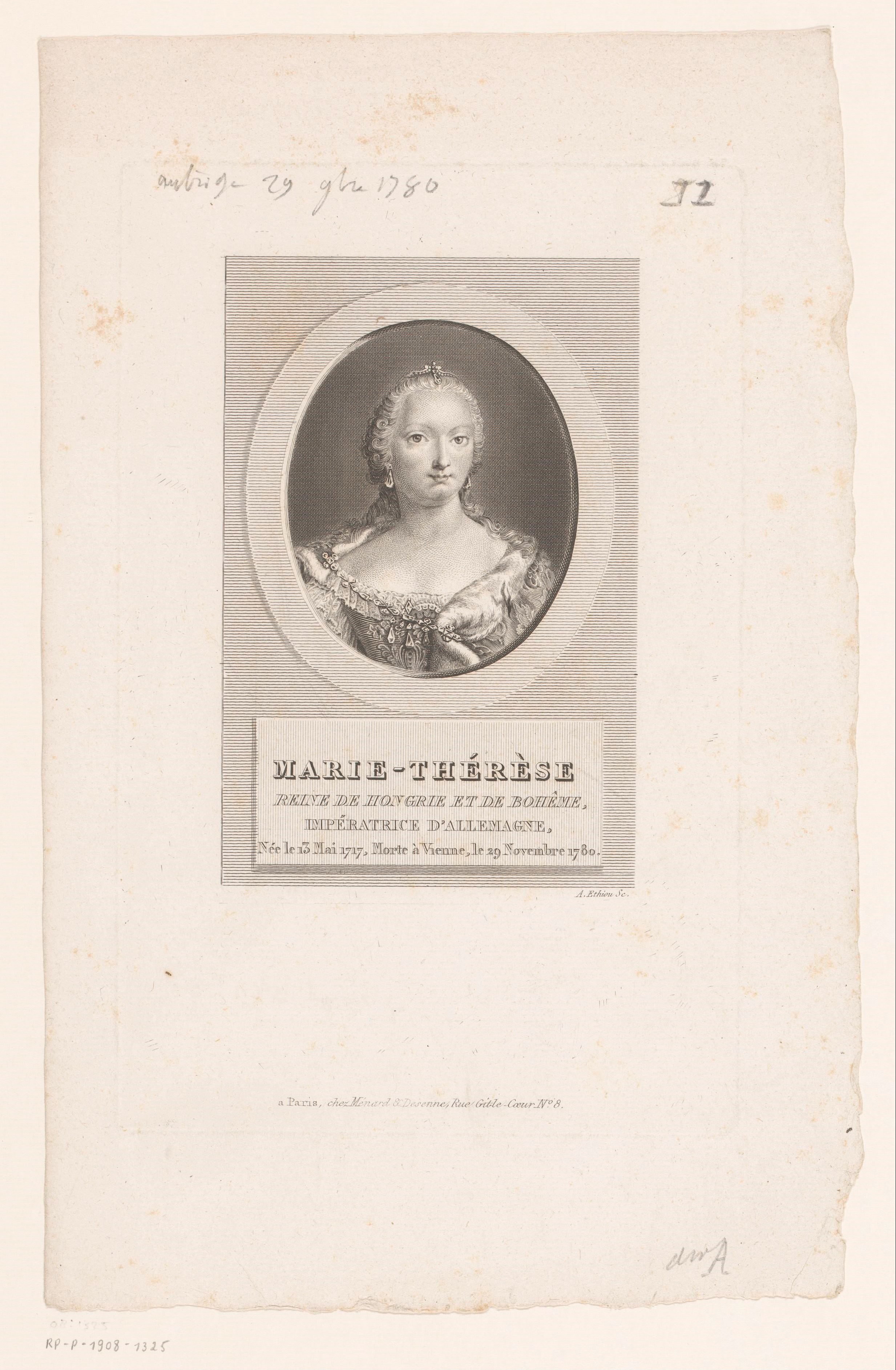 Portret van Maria Theresia van Oostenrijk