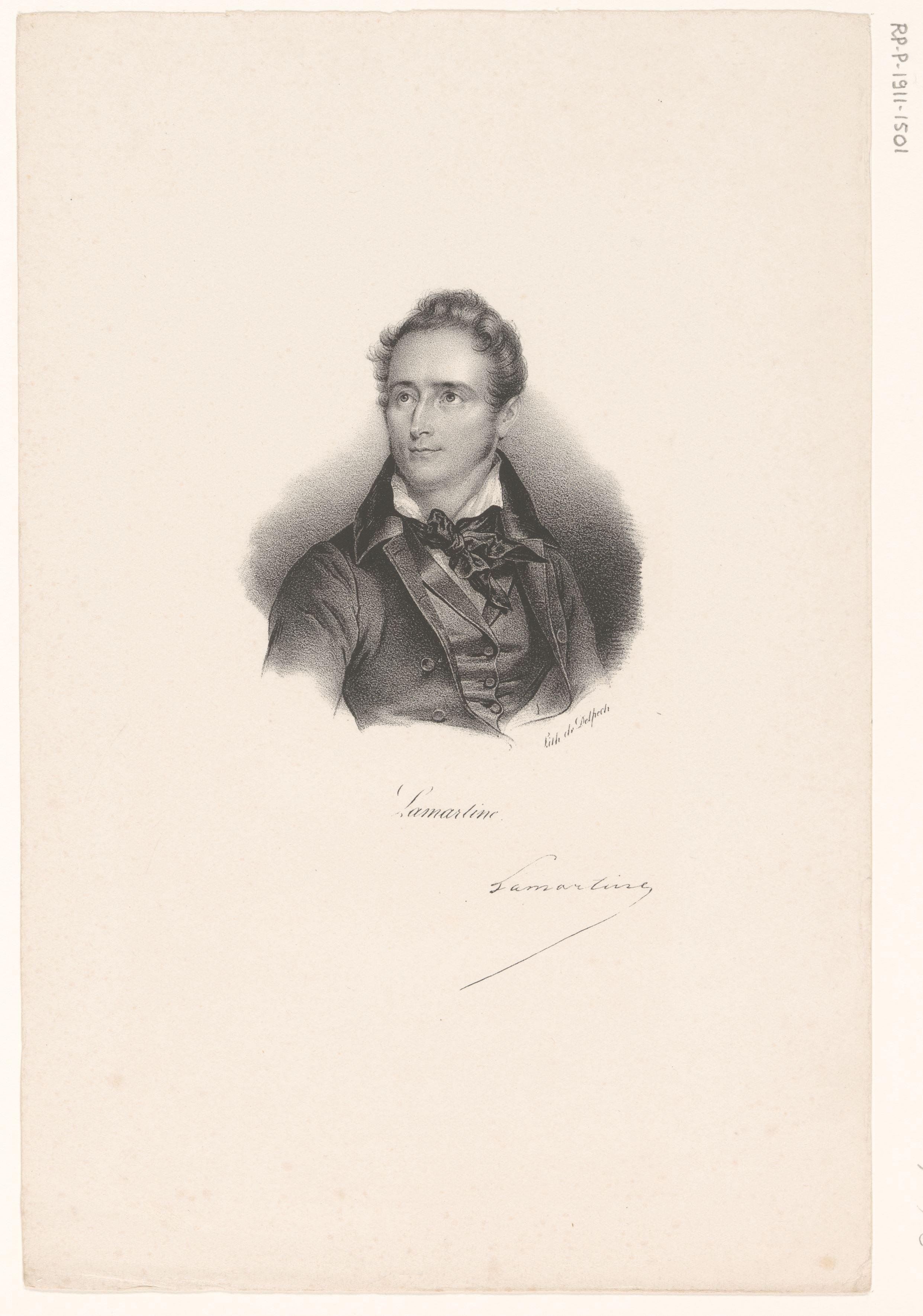 Portret van Alphonse de Lamartine