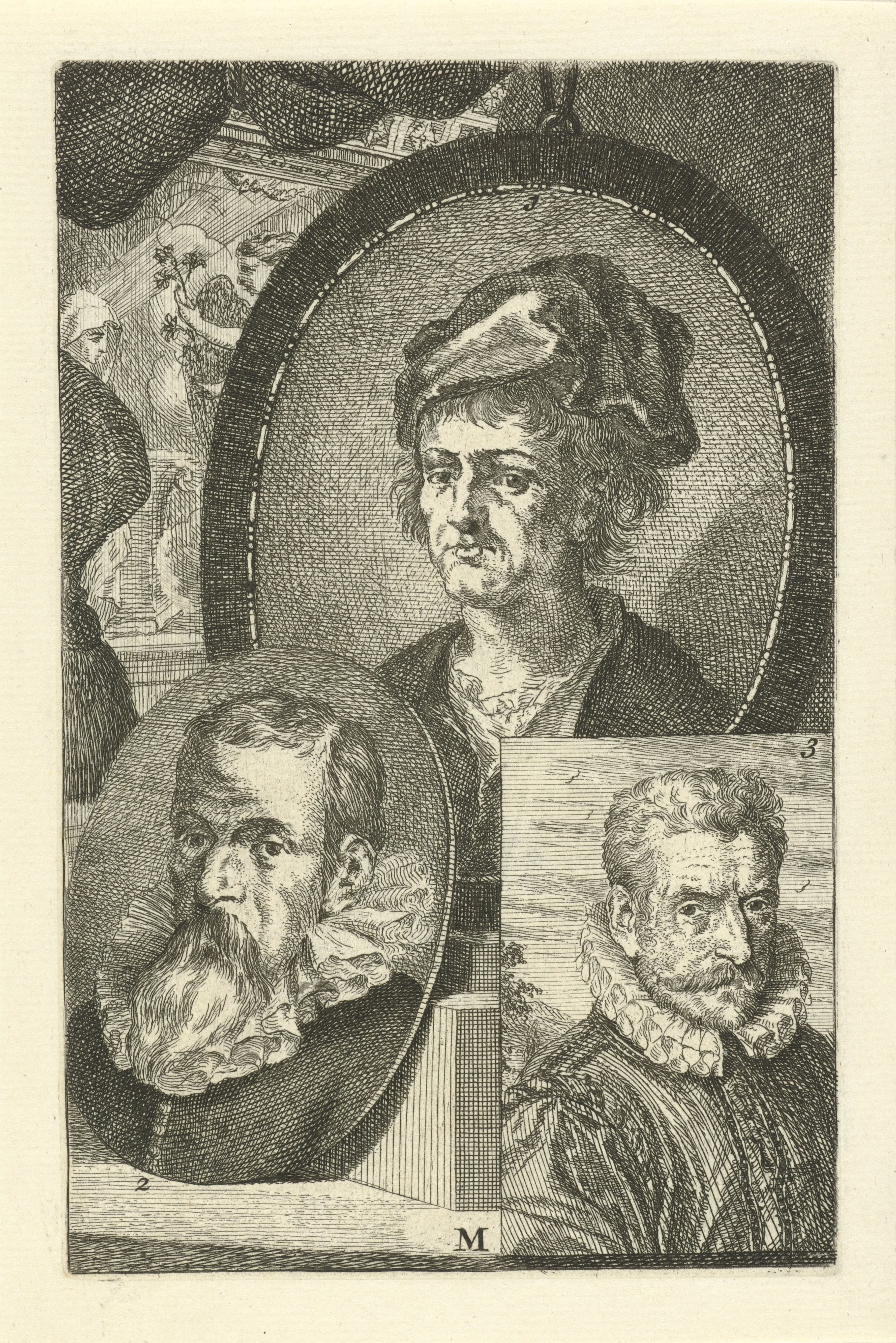 Portretten van Jan Joest van Calcar, Christoffel Zwarts en Philips Galle