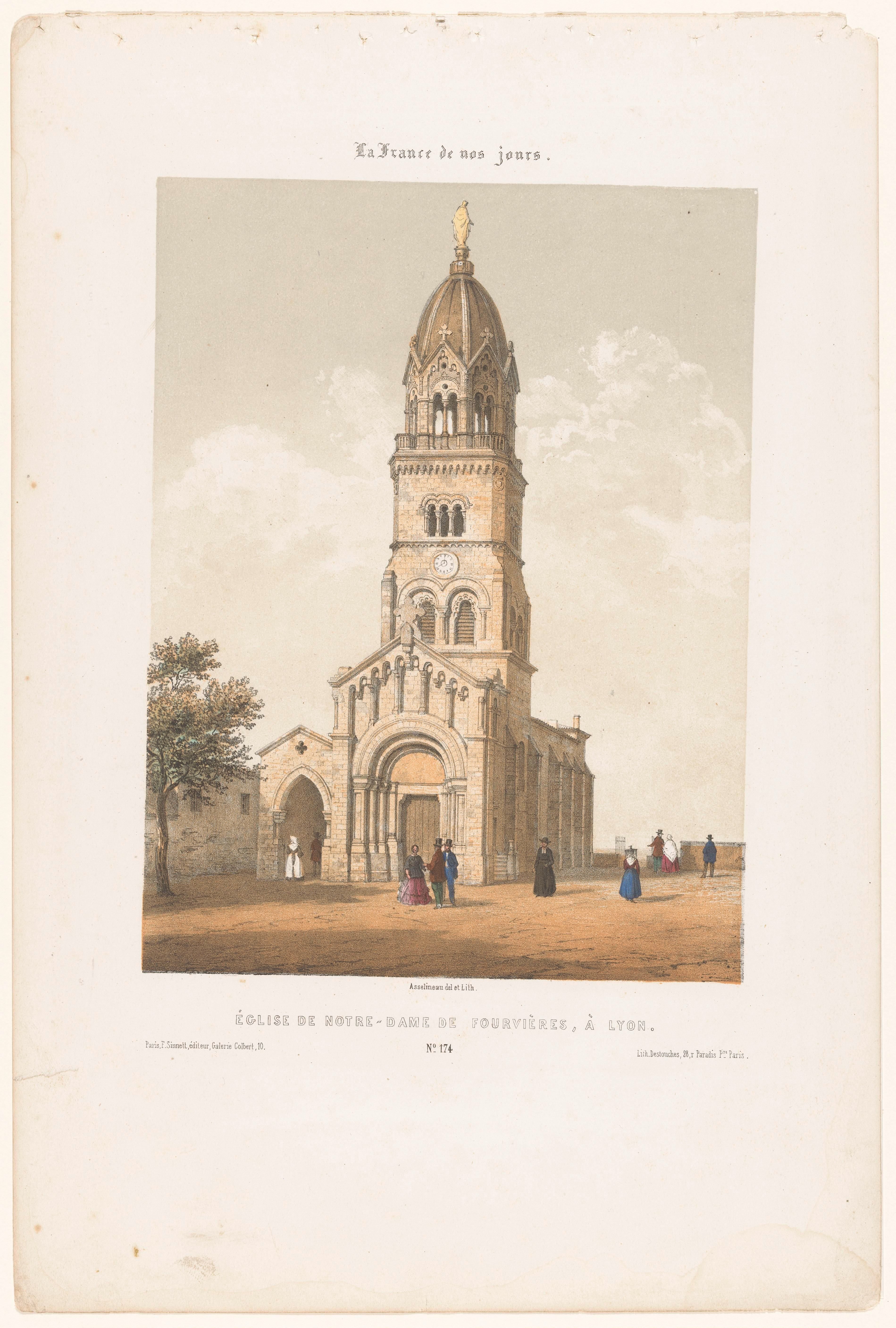 Zicht op de basiliek Notre-Dame de Fourvière in Lyon