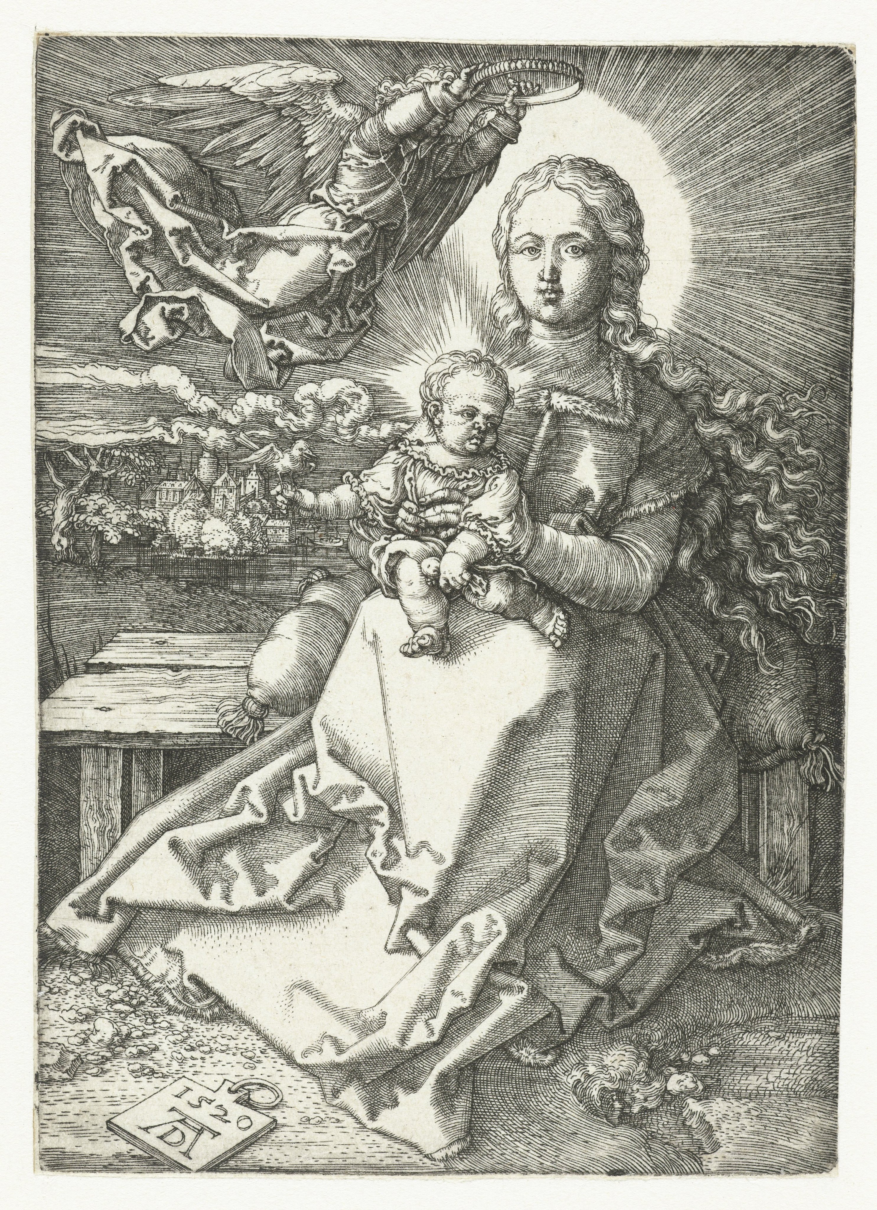 Maria met kind gekroond door een engel