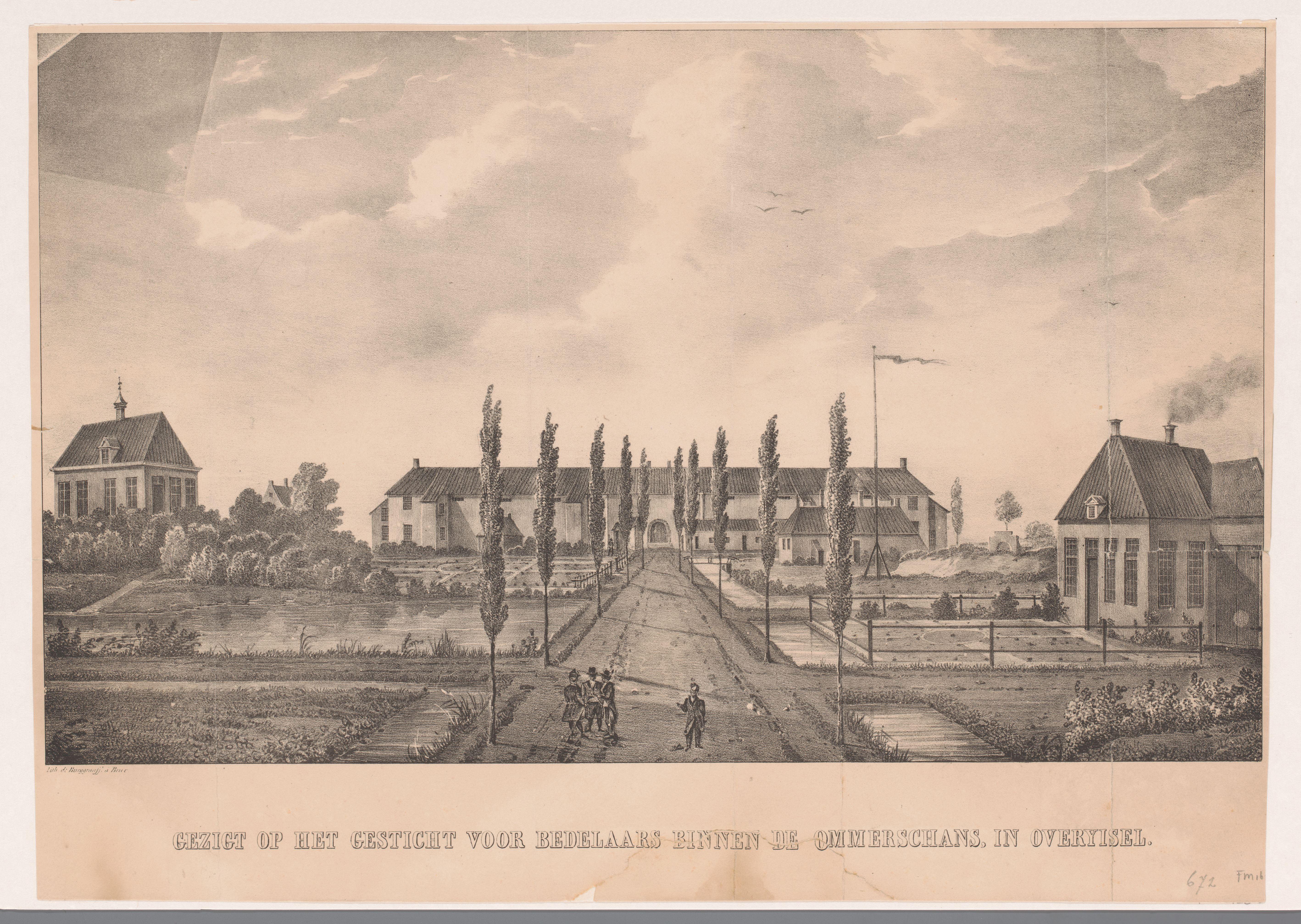 Gesticht voor bedelaars binnen de Ommerschans (voorzijde), 1819