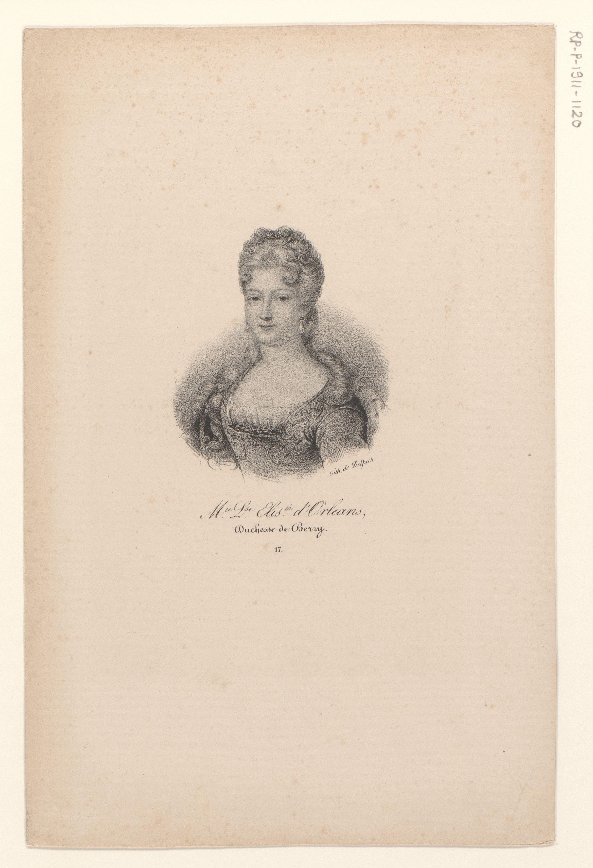 Portret van Marie Louise Elisabeth van Orléans