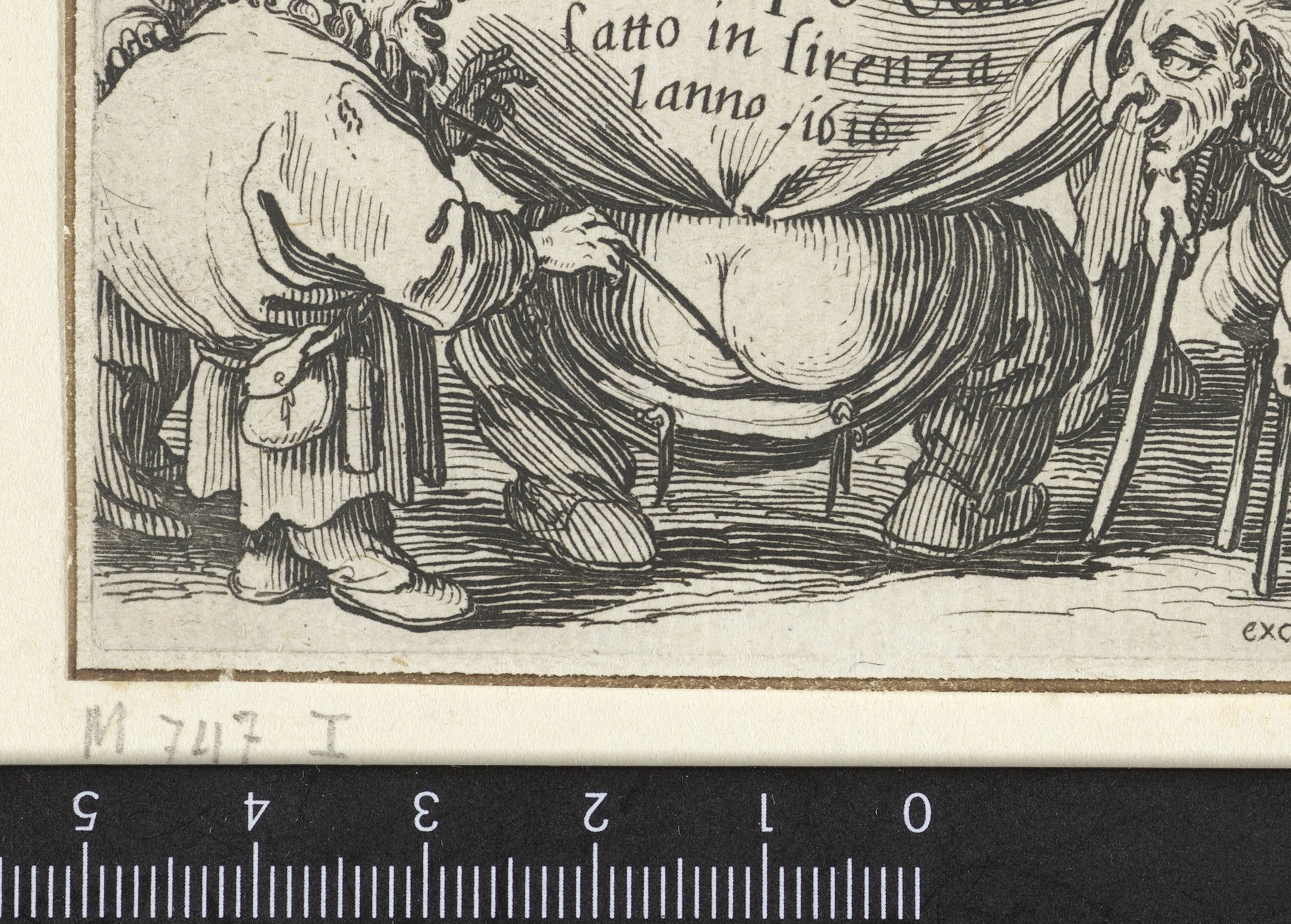 Titelblad voor prentserie 'Diverse gebochelden'/'Varie figure gobbi di Jacopo Callot'