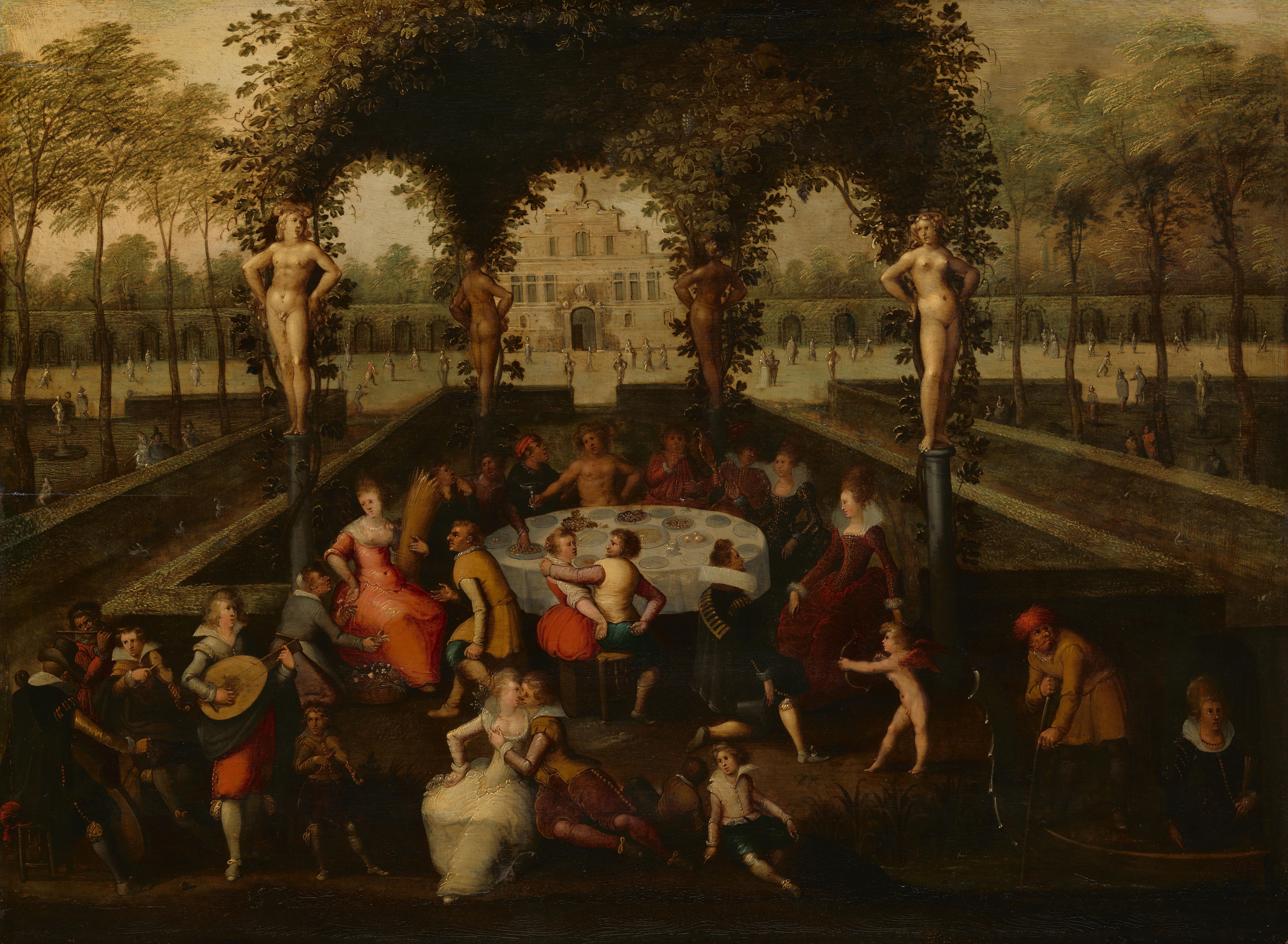 Venus, Bacchus and Ceres with Mortals in a Garden of Love
