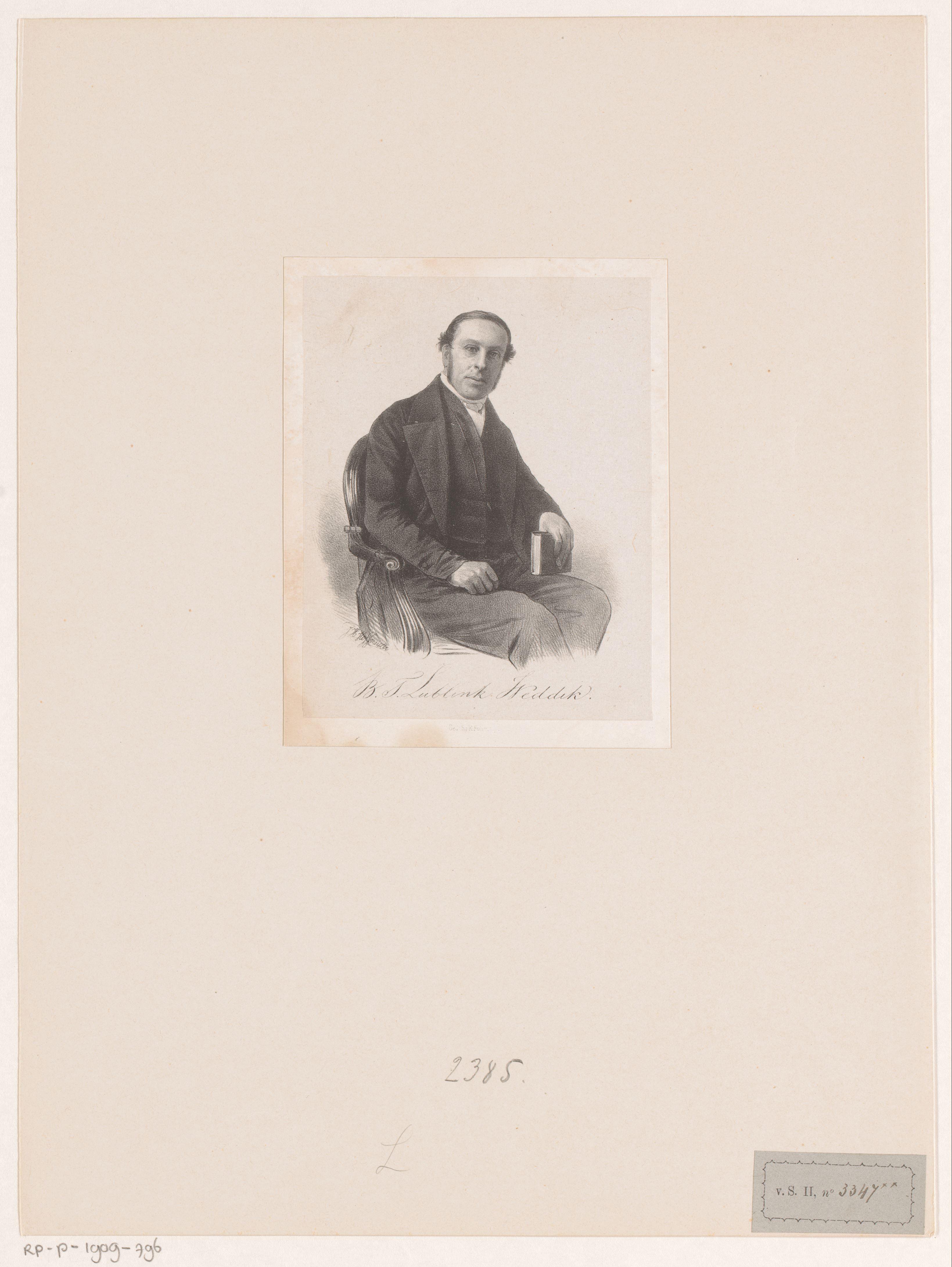 Portret van Bartholomeus Theodus Lublink Weddik