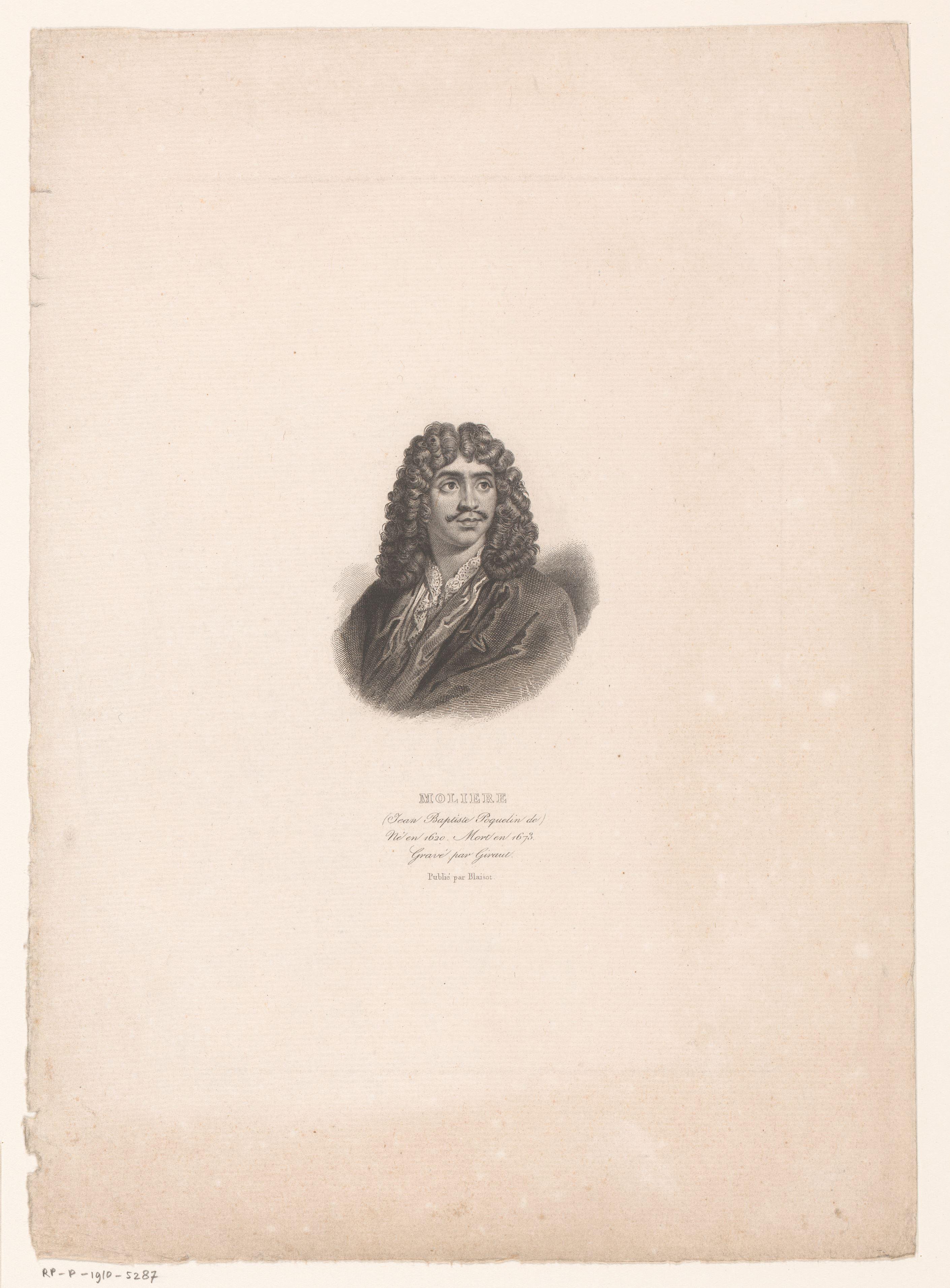 Portret van Jean Baptiste Poquelin Molière