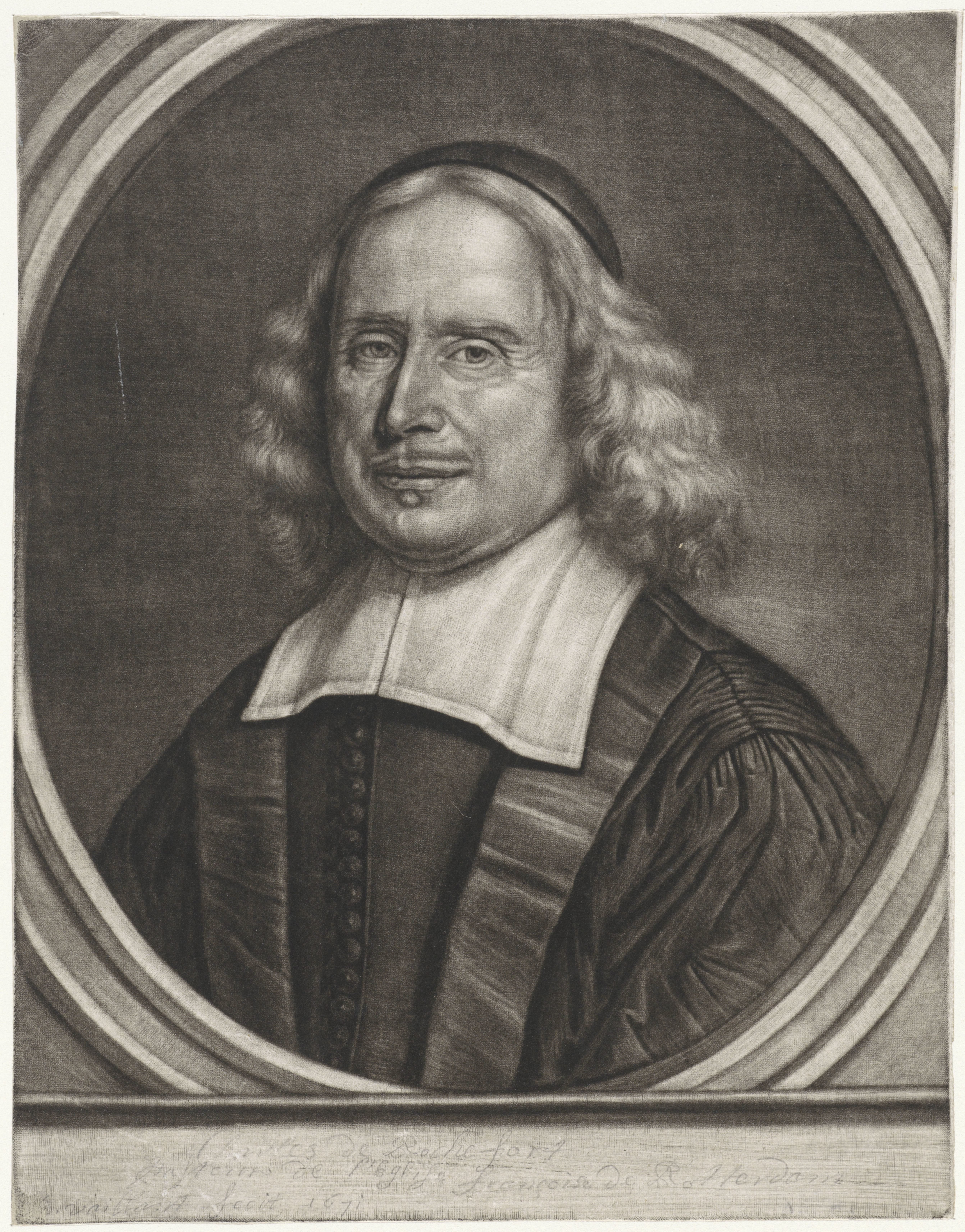 Portret van de predikant Charles de Rochefort