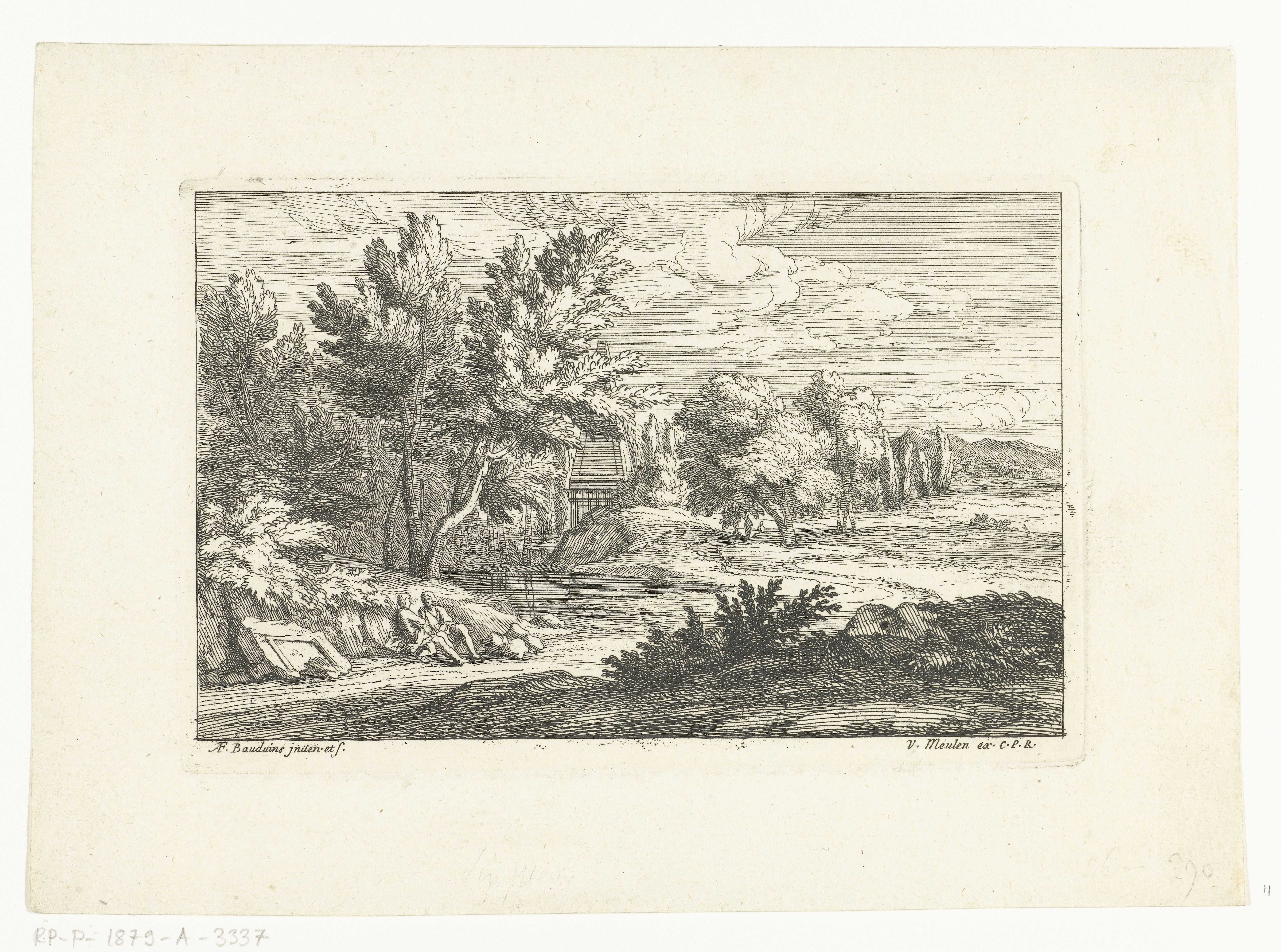 Landschap met grafmonument