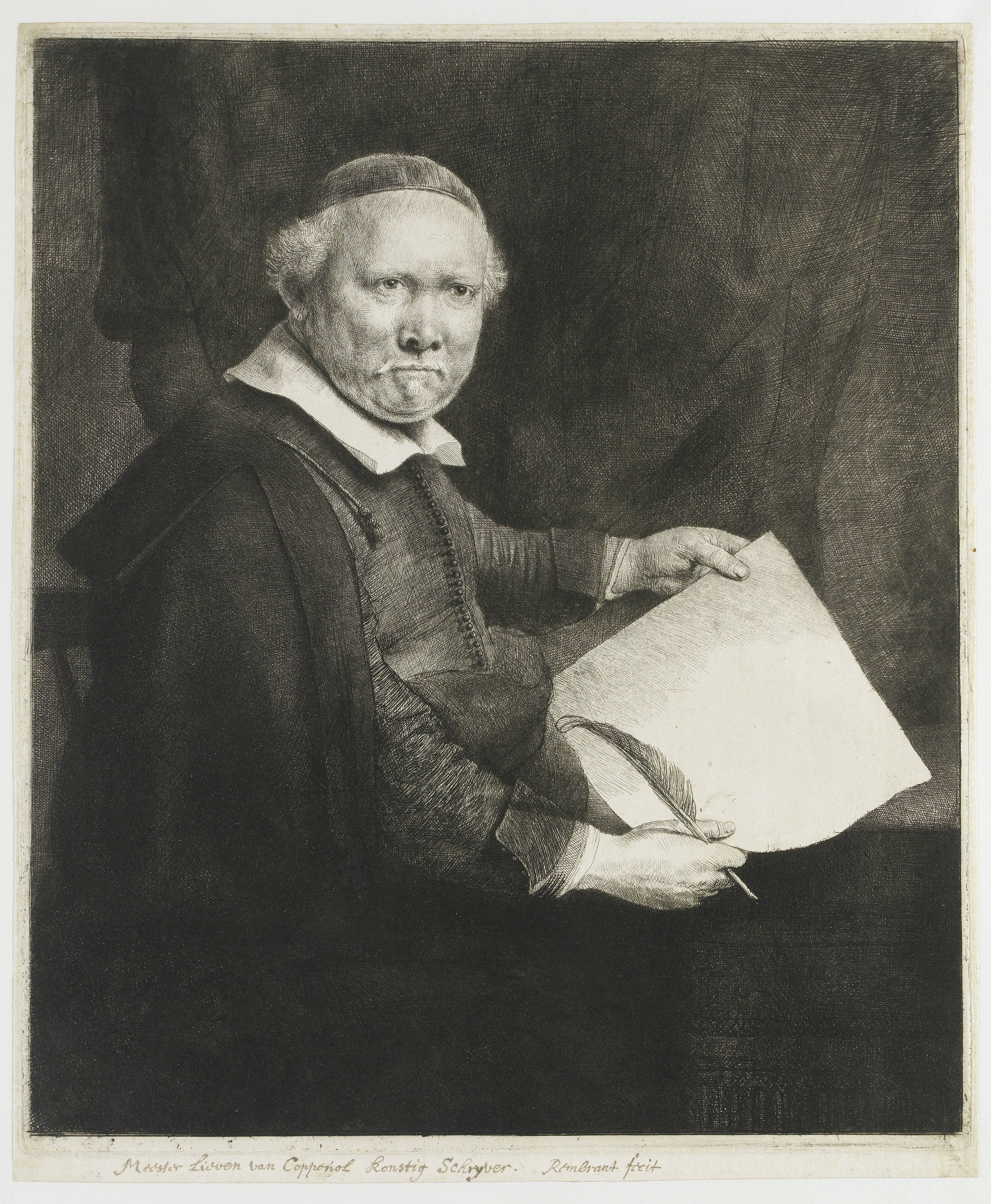 Lieven Willemsz. van Coppenol, writing master: the larger plate