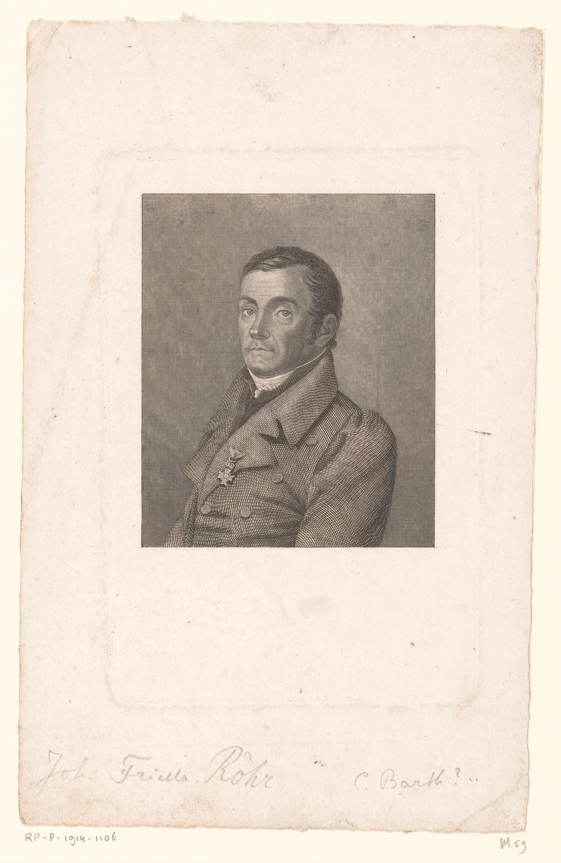 Portret van Johan Friedrich Röhr