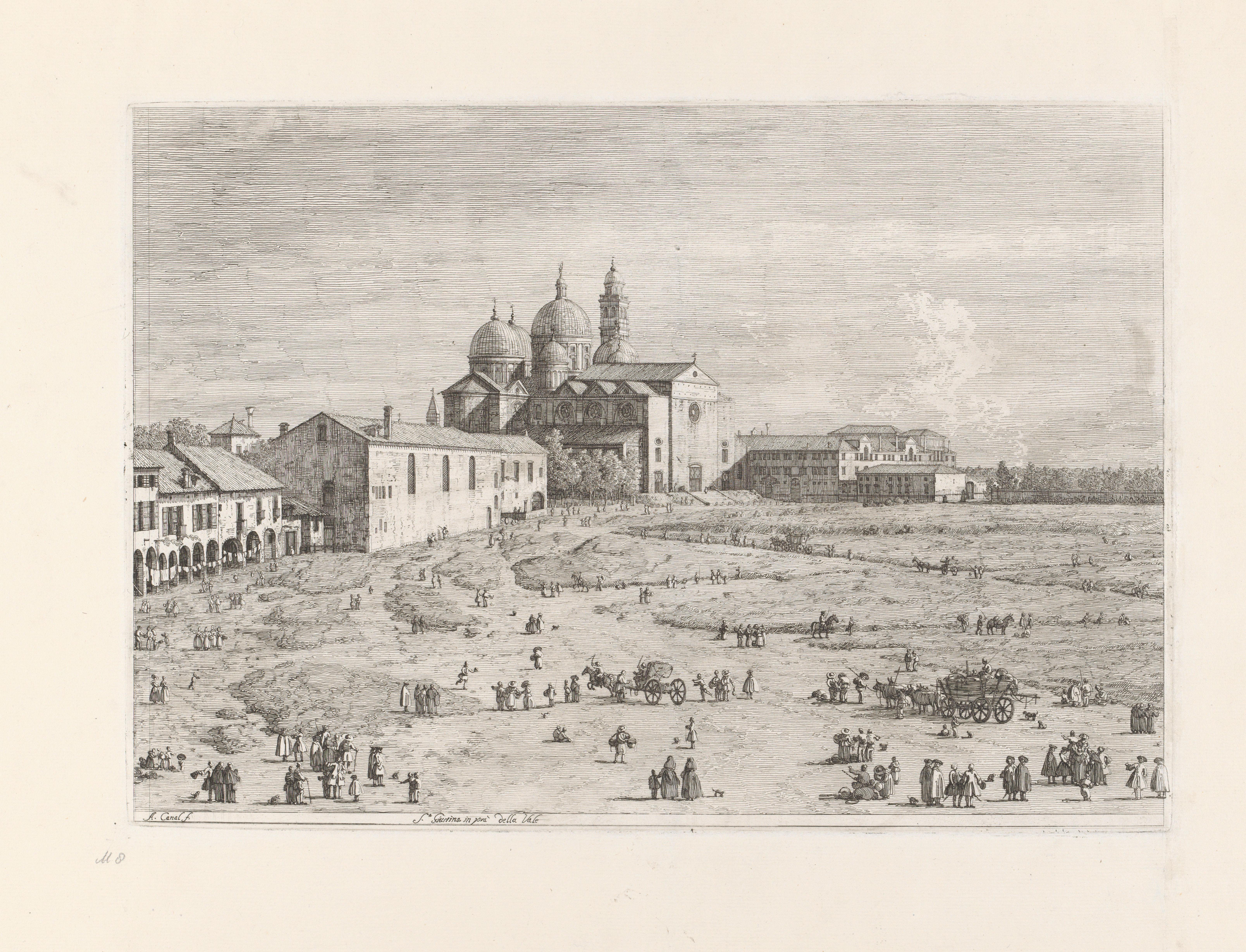 De basilica di Santa Giustina aan het Prato della Valle (linkerhelft)