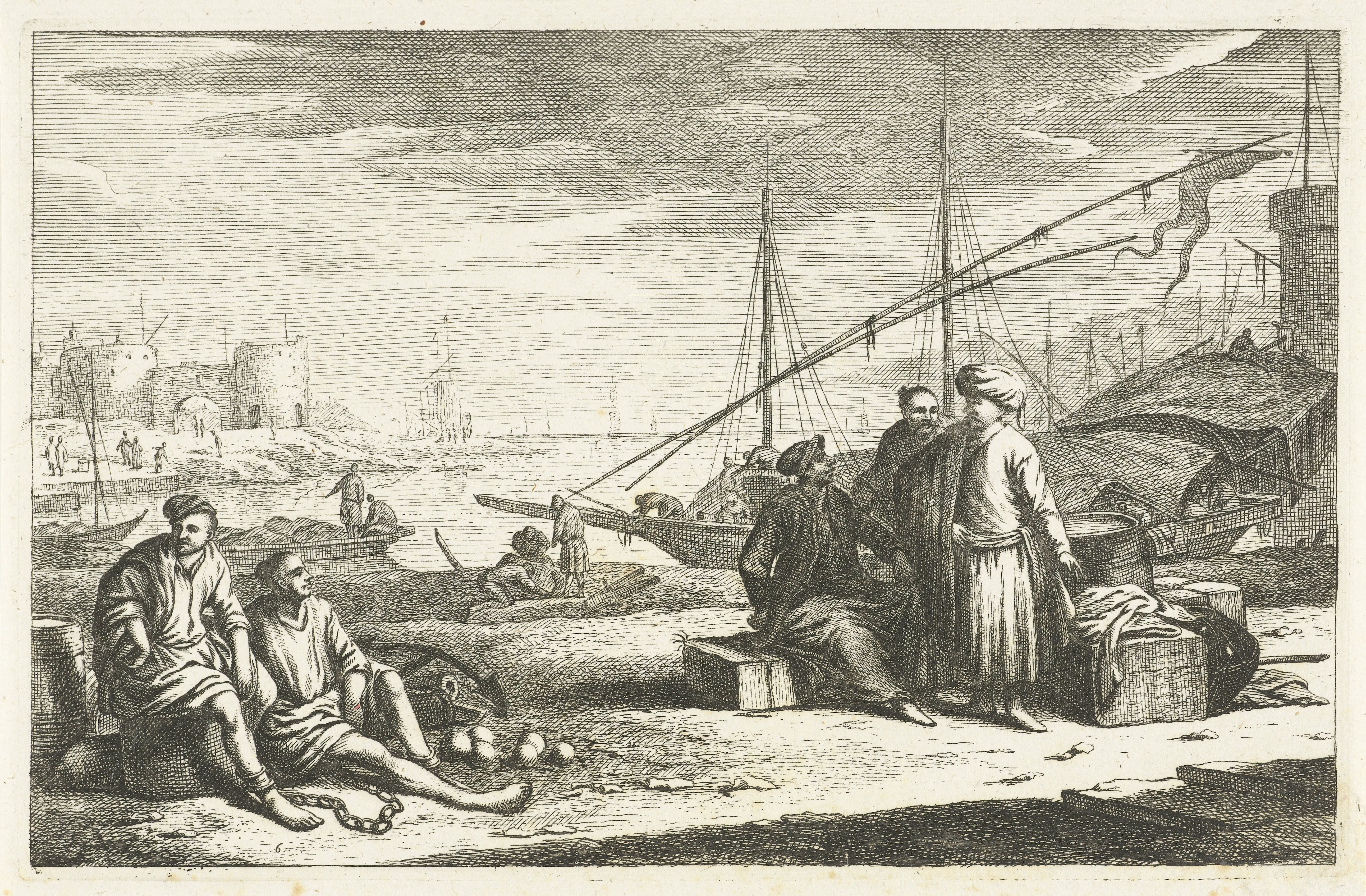 Haven met kooplieden en gevangenen