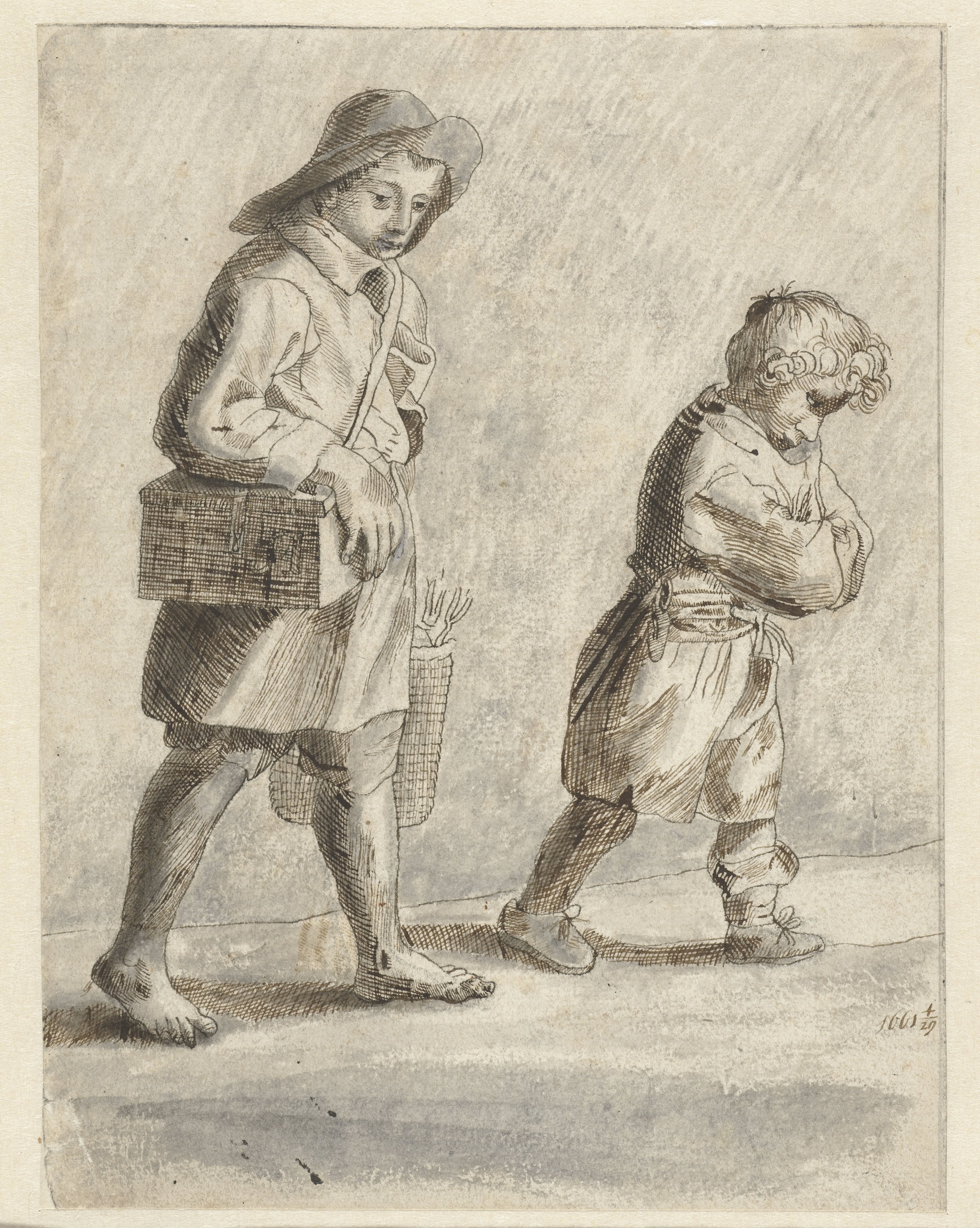 Twee naar rechts gaande jongens
