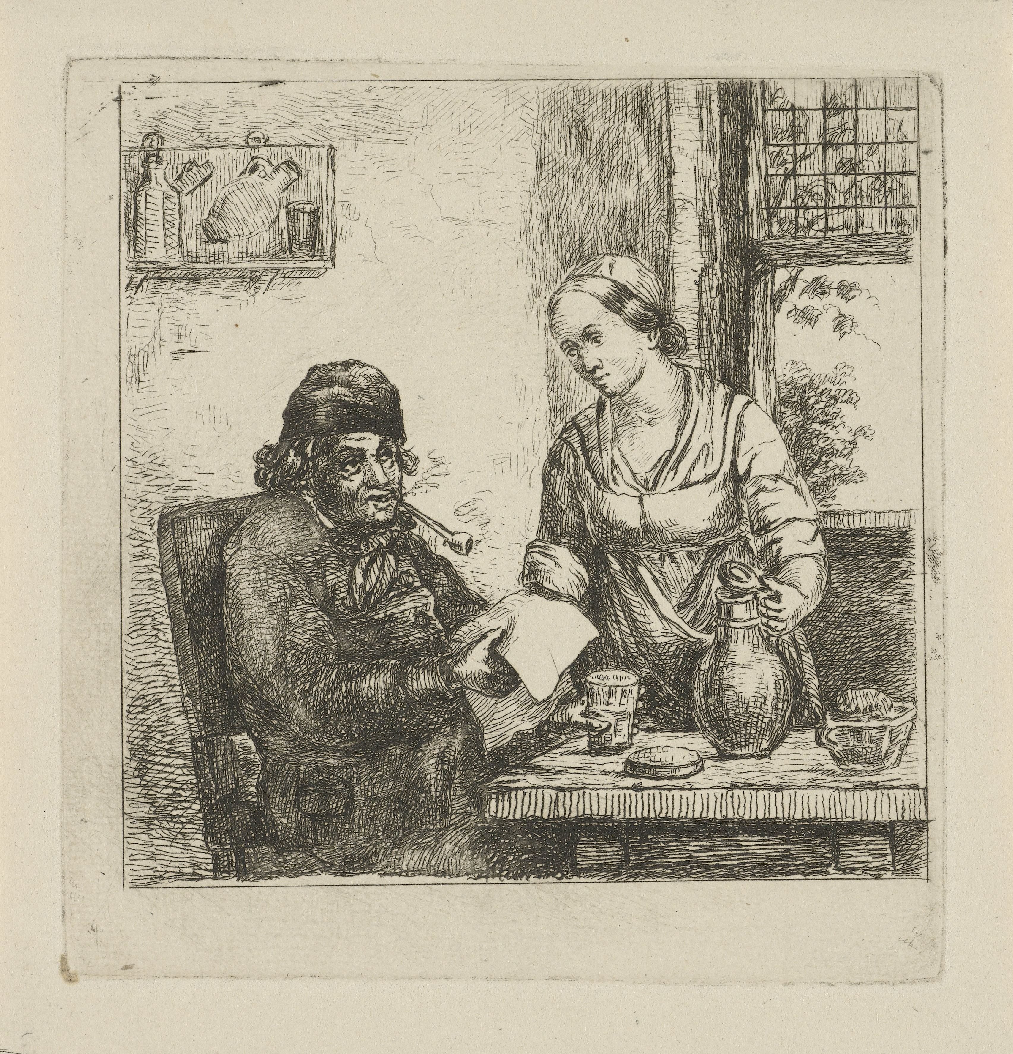 Interieur met man en vrouw