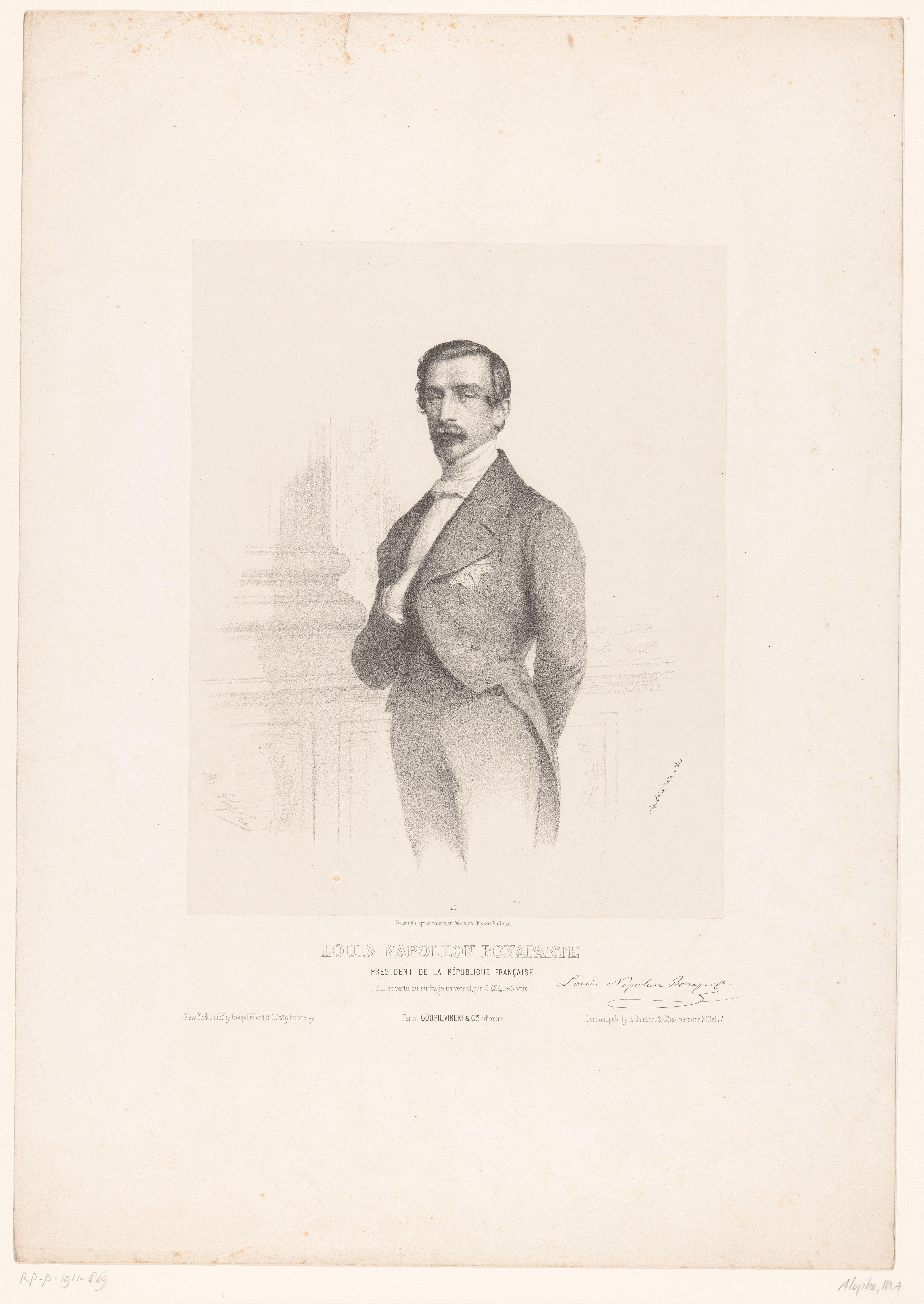 Portret van president Napoleon Bonaparte III