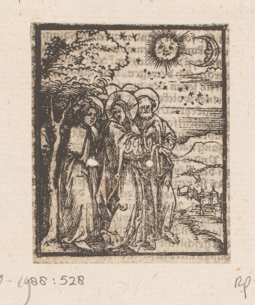 Christus wijst de discipelen op de hemellichamen die de val van Jerusalem voorspellen