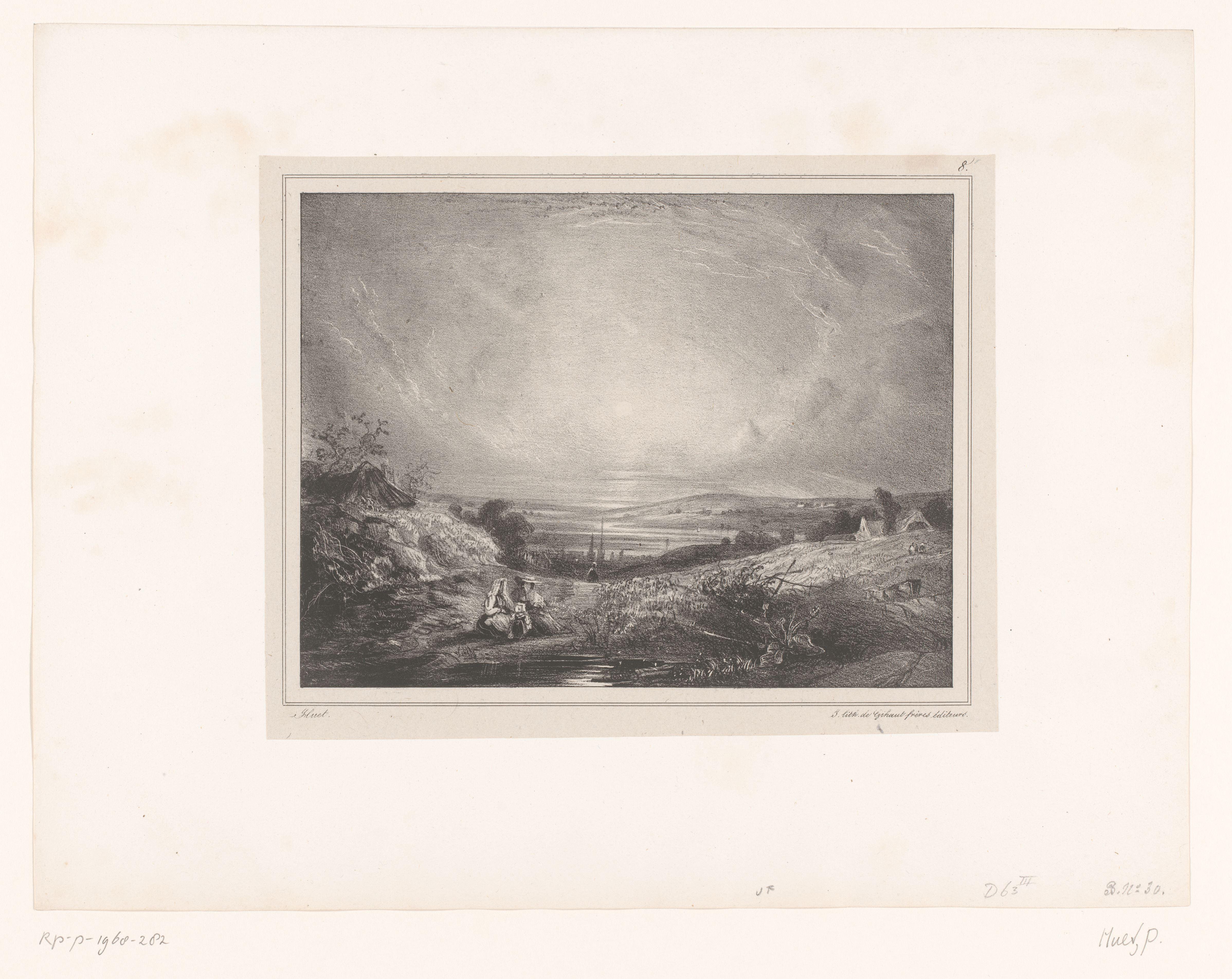 Landschap met zicht op Rouen
