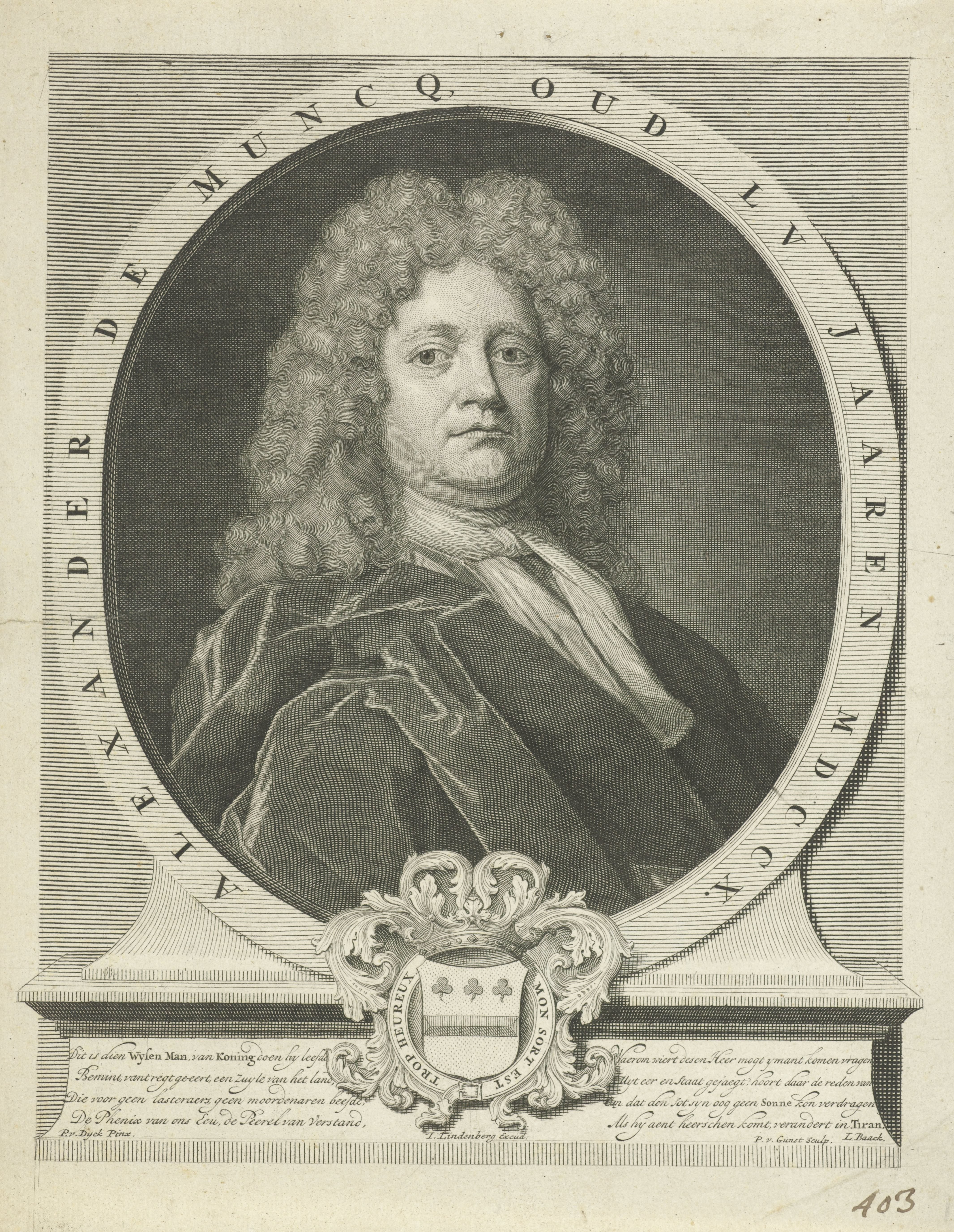 Portret van Alexander de Muncq op 55-jarige leeftijd