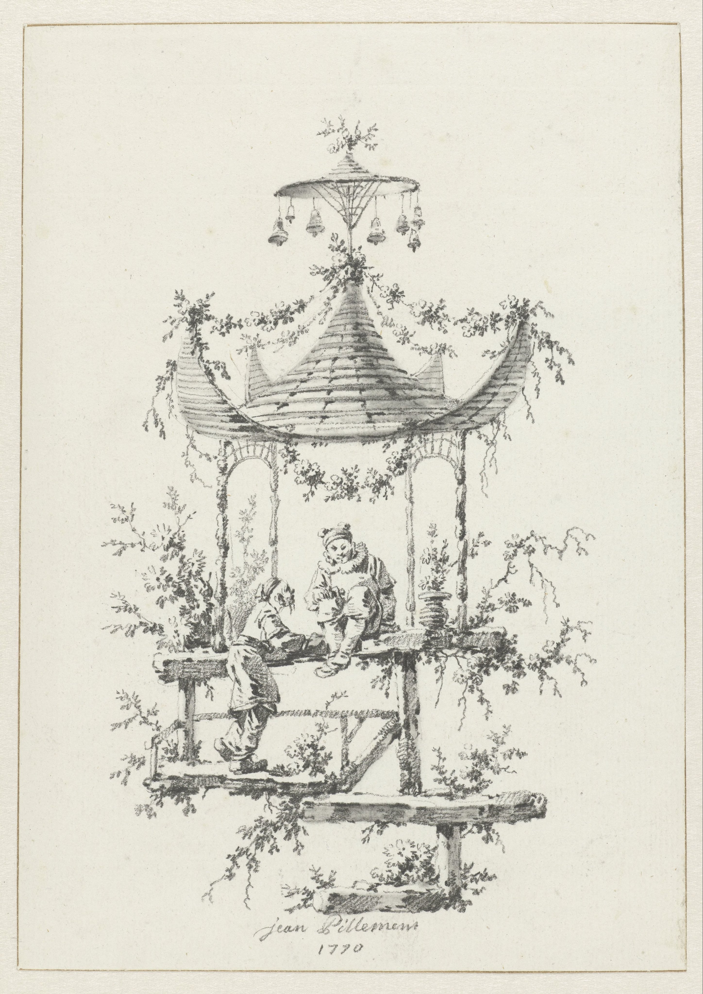 Ornamentale compositie in chinoiserie-stijl