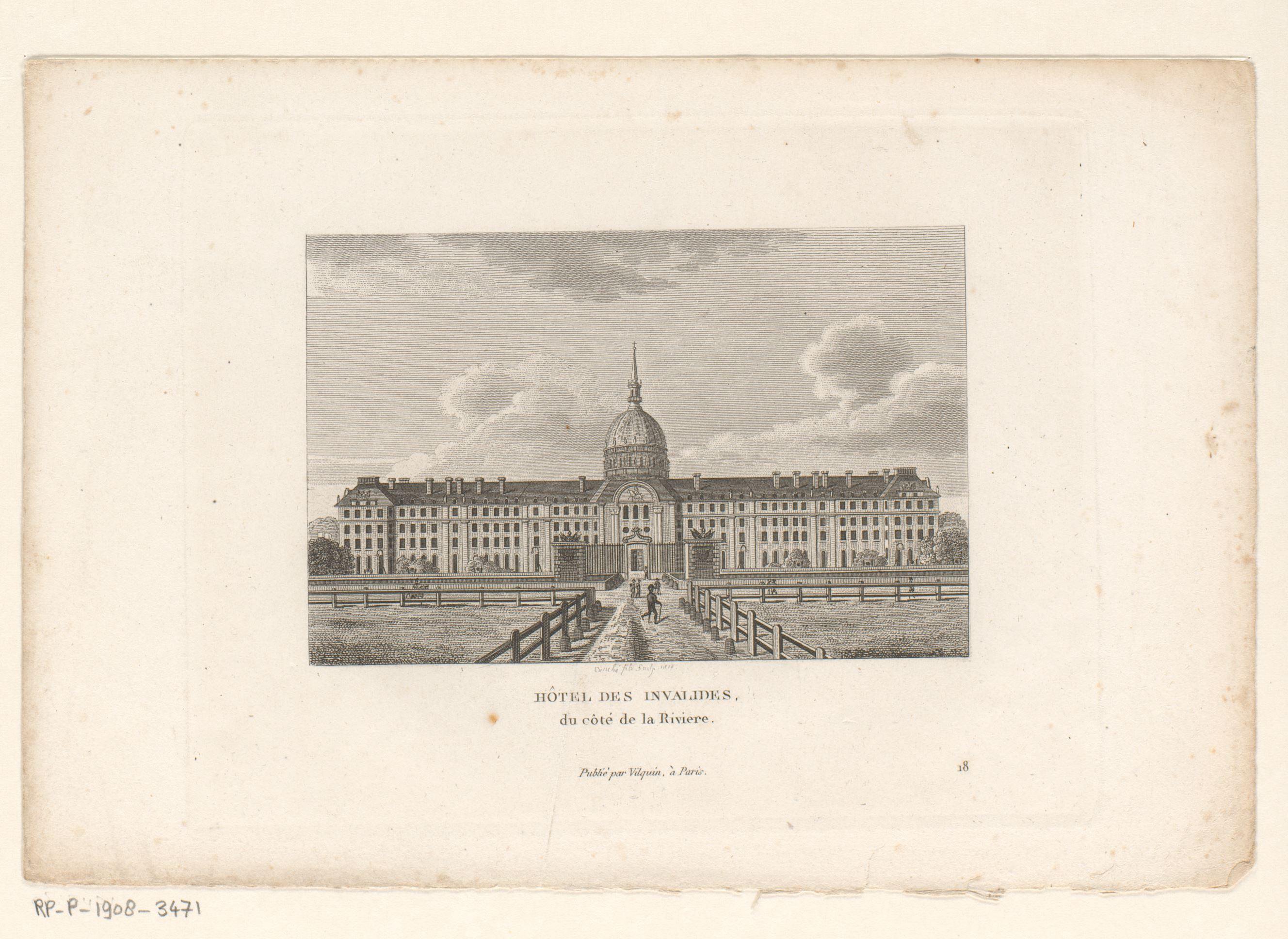 Gezicht op het Hôtel des Invalides te Parijs
