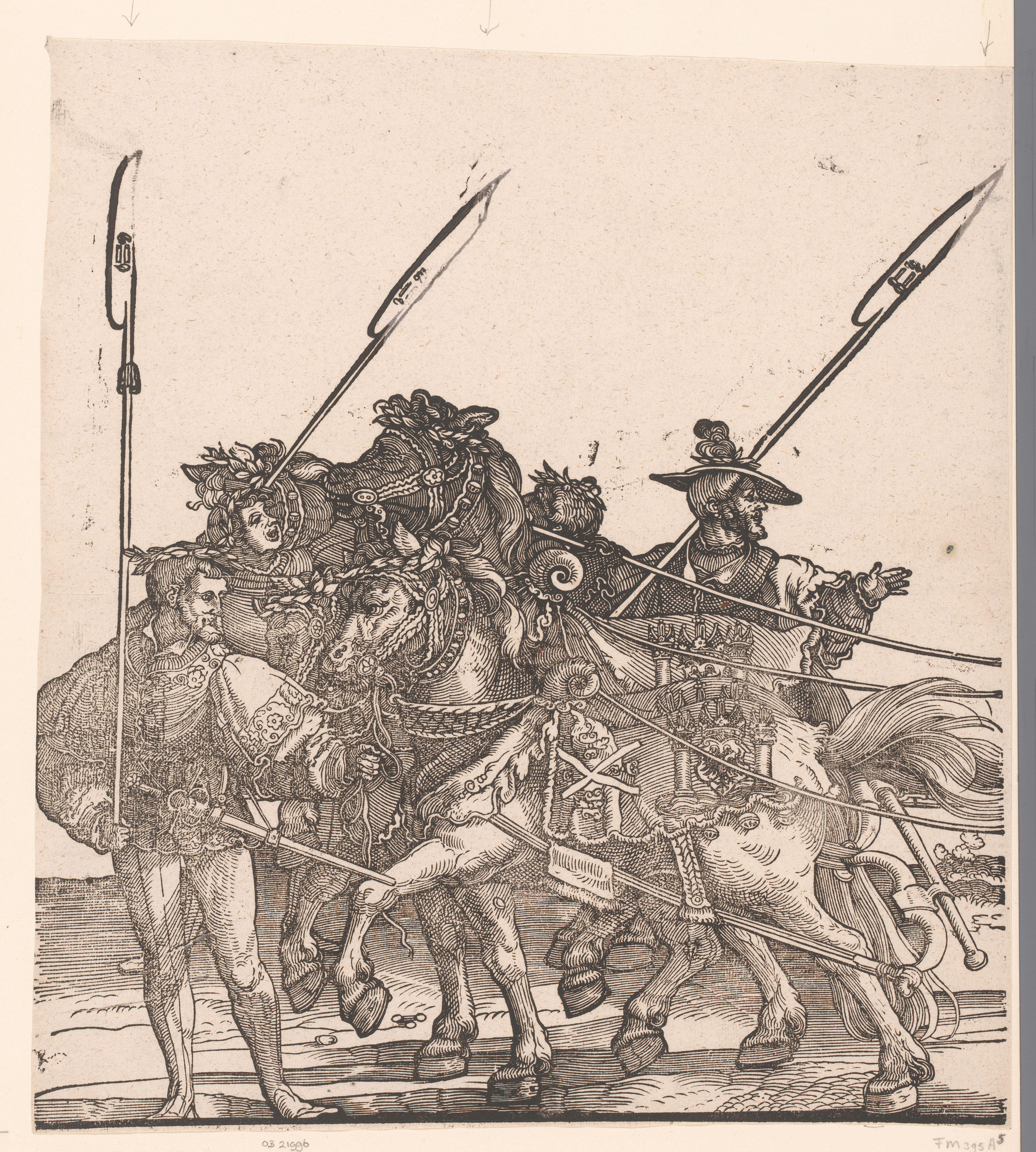 Voorste paarden van de stoet
