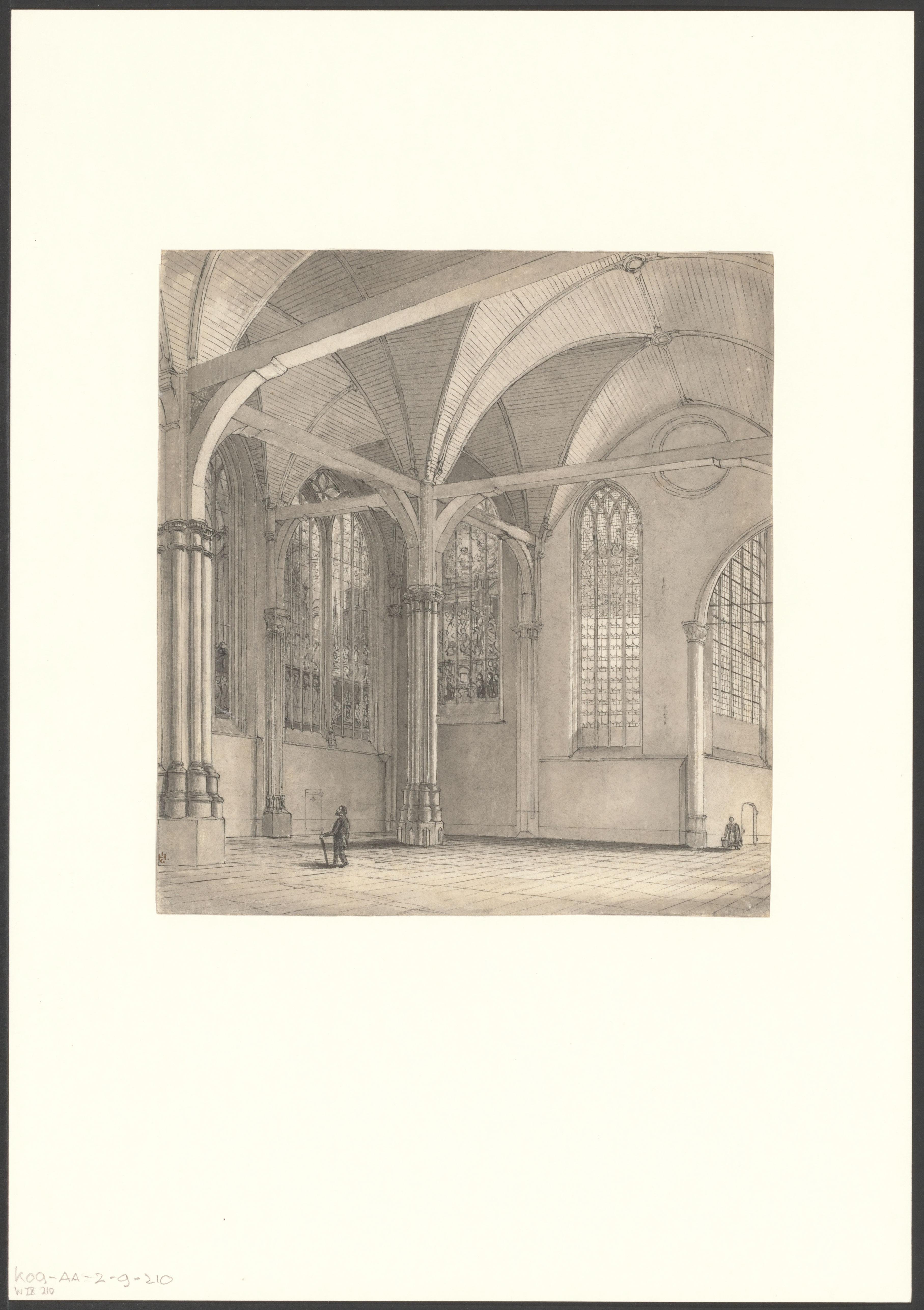 Interieur van de Oude Kerk met gezicht naar het Vrouwenkoor