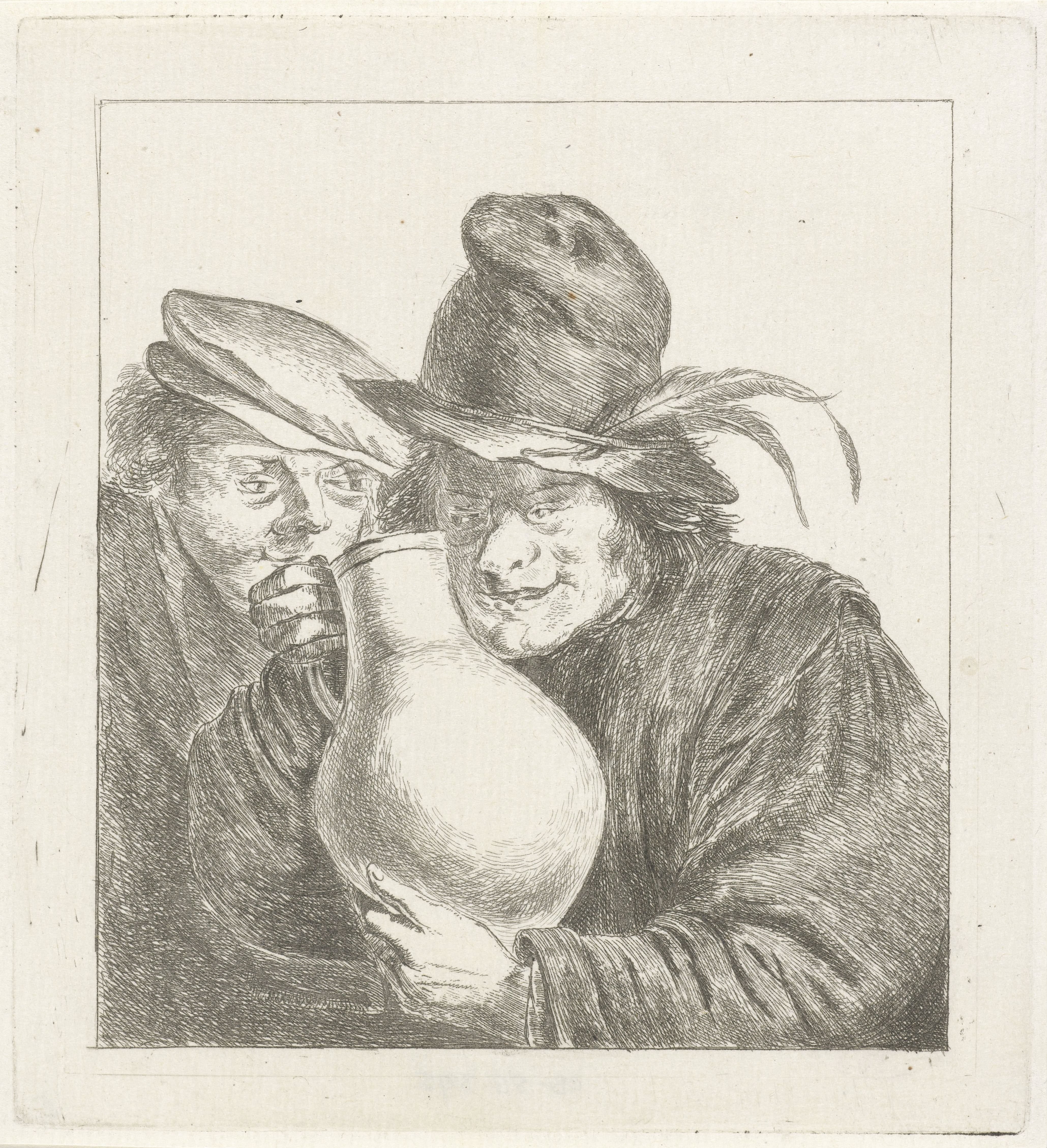 Twee boeren met een kruik