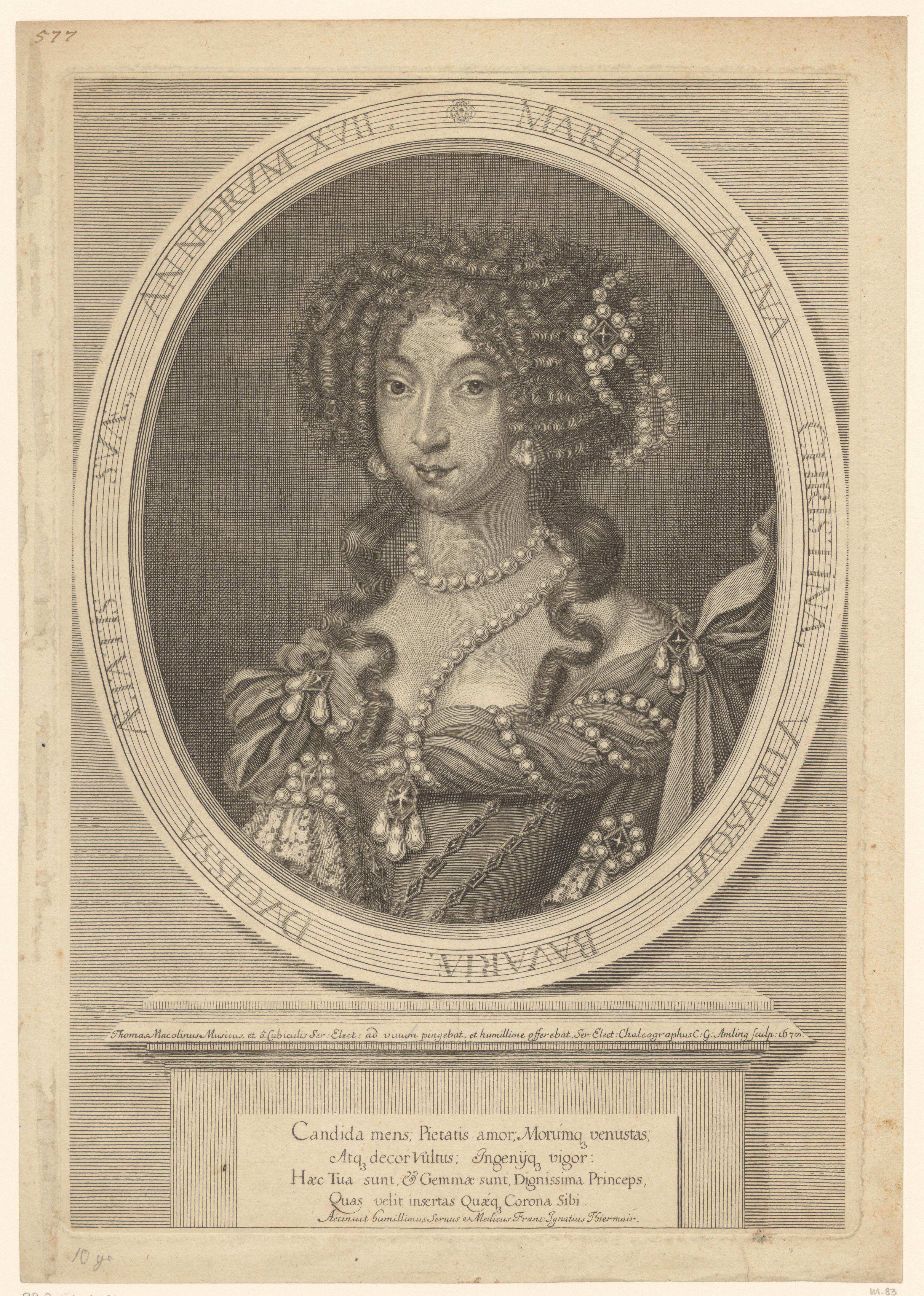 Portret van Maria Anna Christina van Beieren