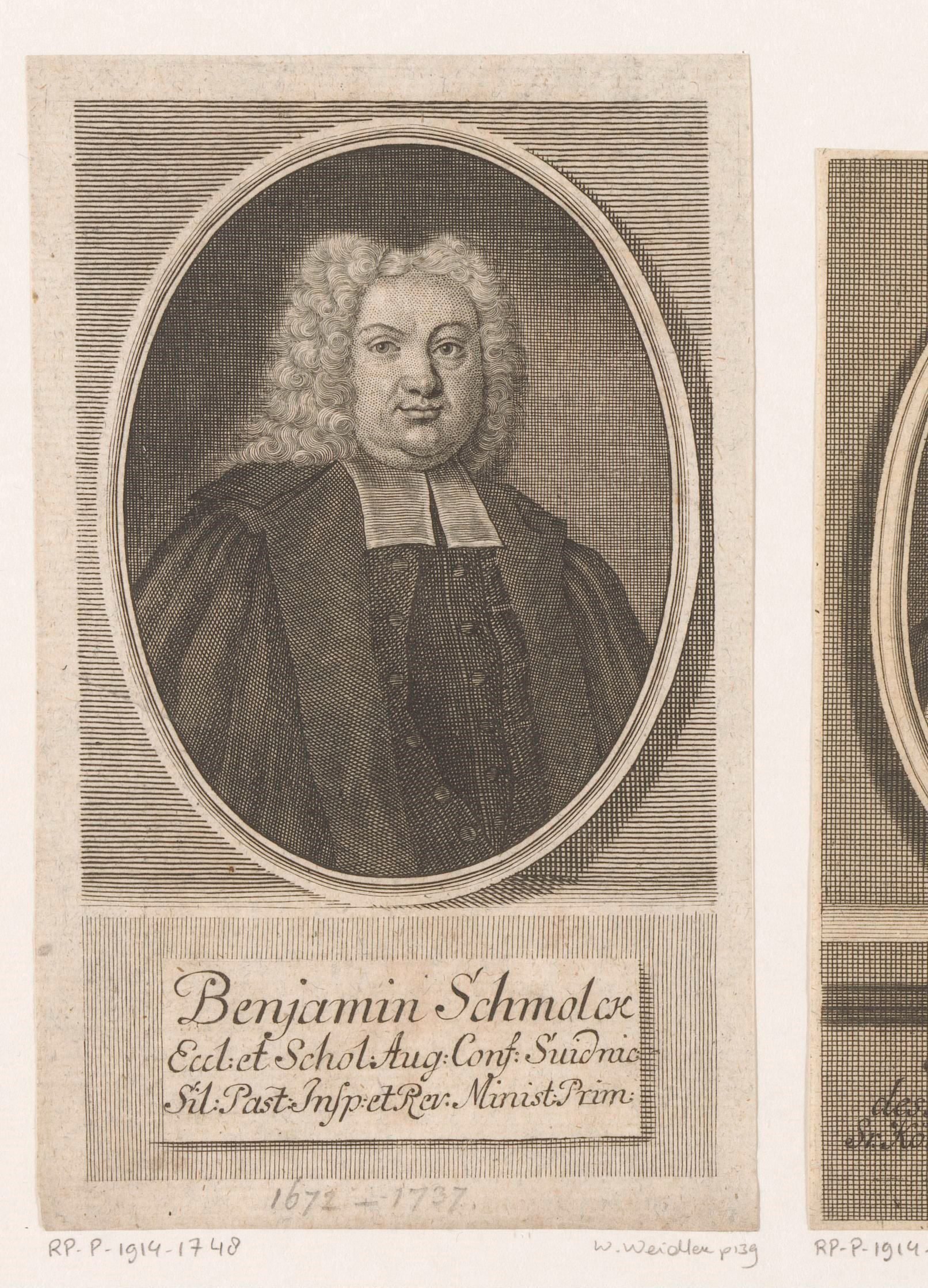 Portret van Benjamin Schmolck